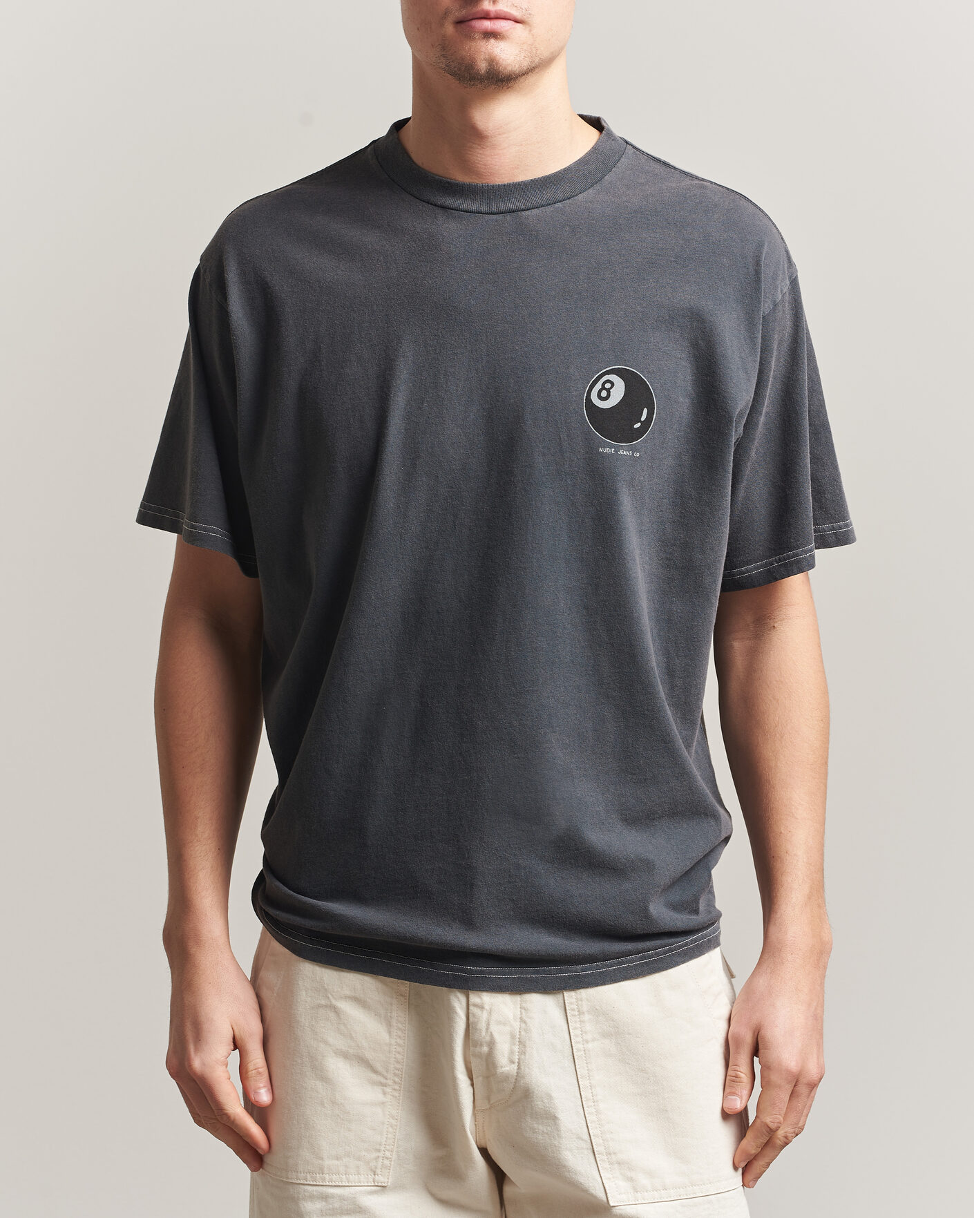 Herr | T-Shirts | Nudie Jeans | Koffe Printed T-Shirt Antracite