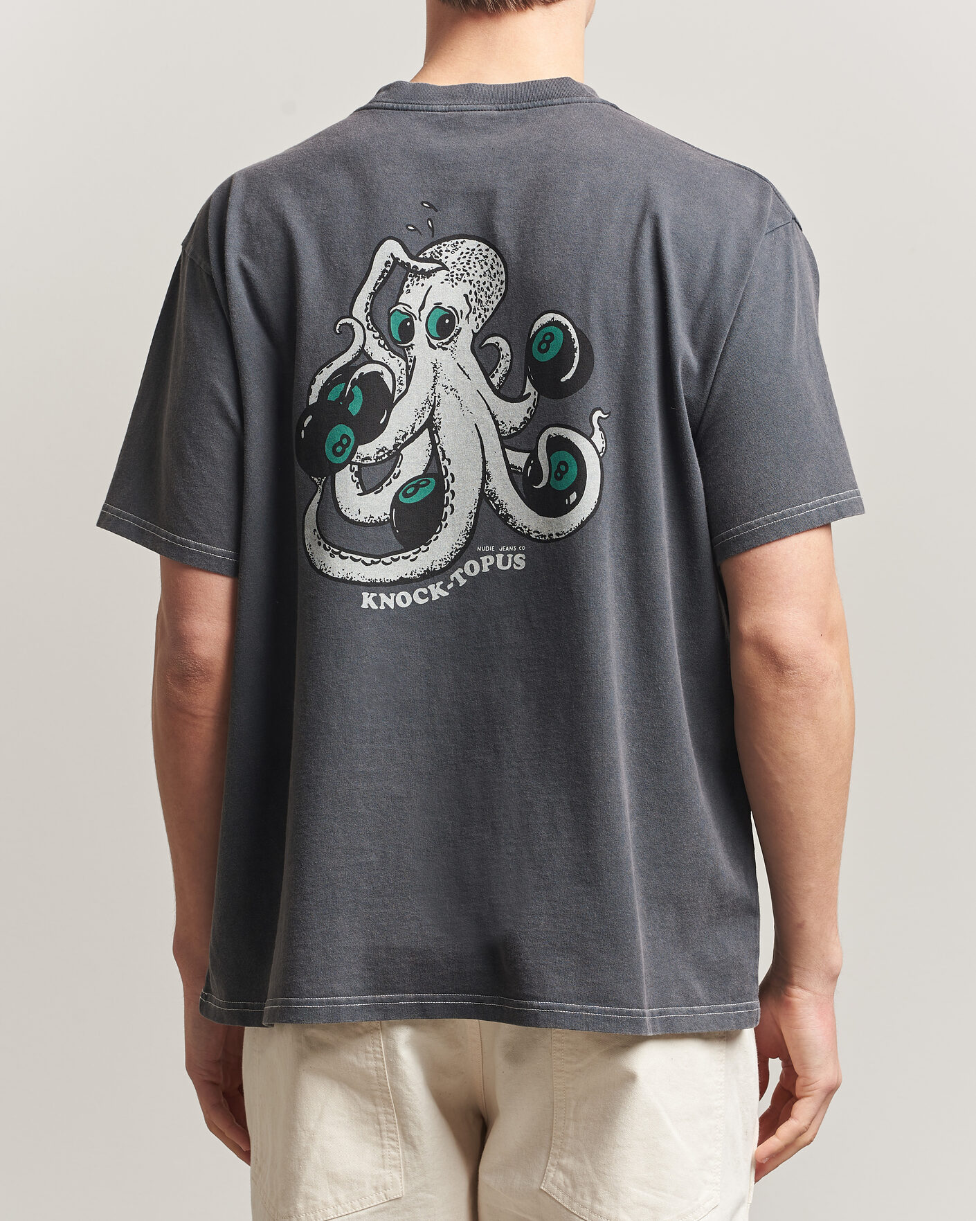 Herr | T-Shirts | Nudie Jeans | Koffe Printed T-Shirt Antracite