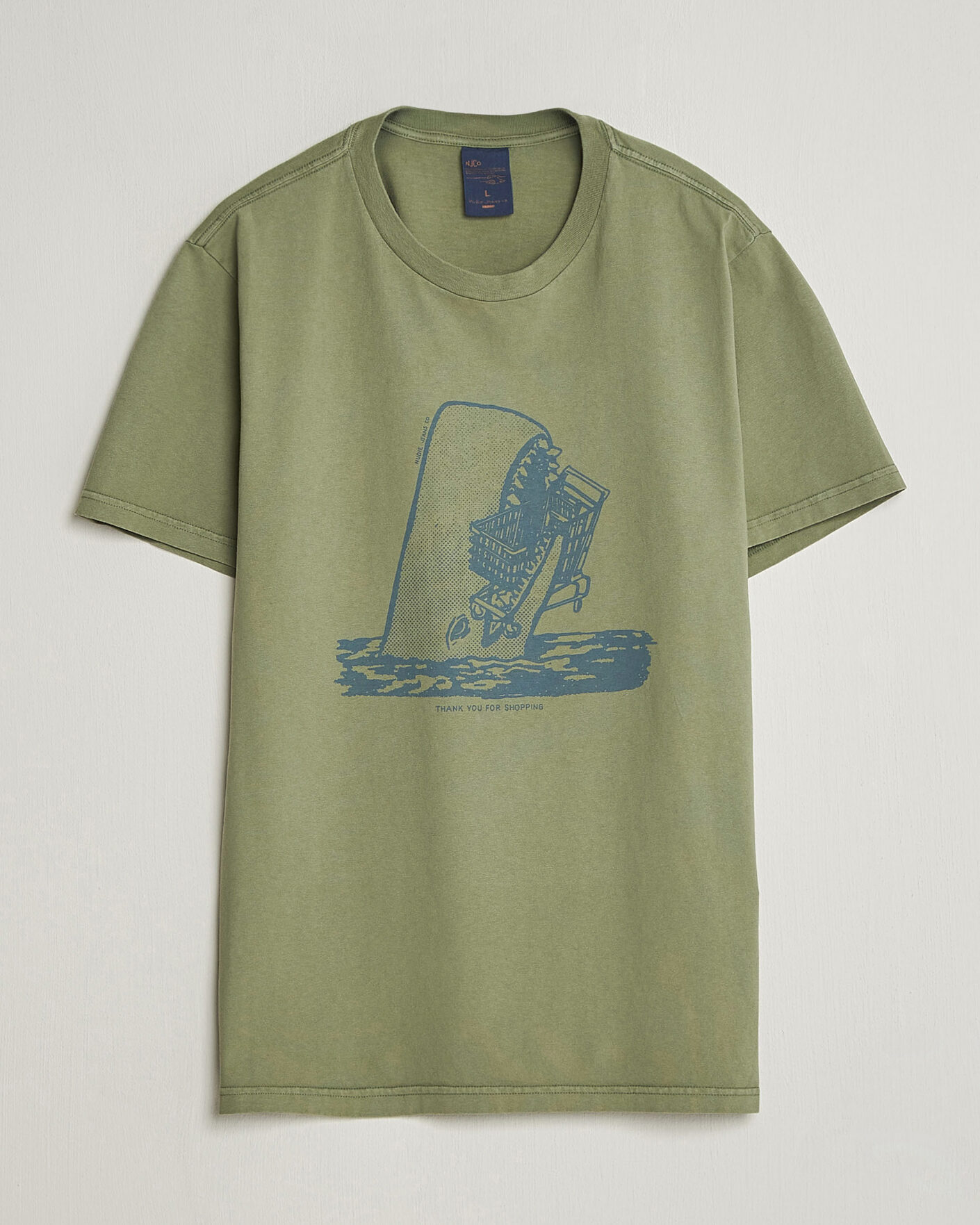 Herr | T-Shirts | Nudie Jeans | Roy Printed T-Shirt Green