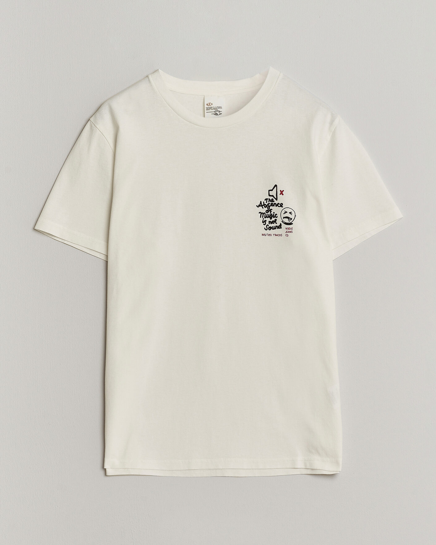 Herr | T-Shirts | Nudie Jeans | Roy Printed T-Shirt Chalk White