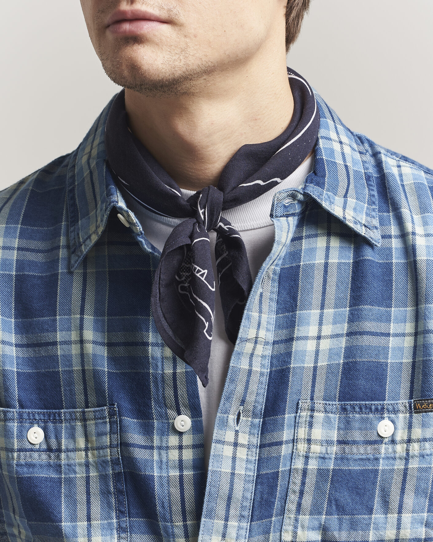 Herr | Scarves | Nudie Jeans | Ingrid Printed Bandana Blue