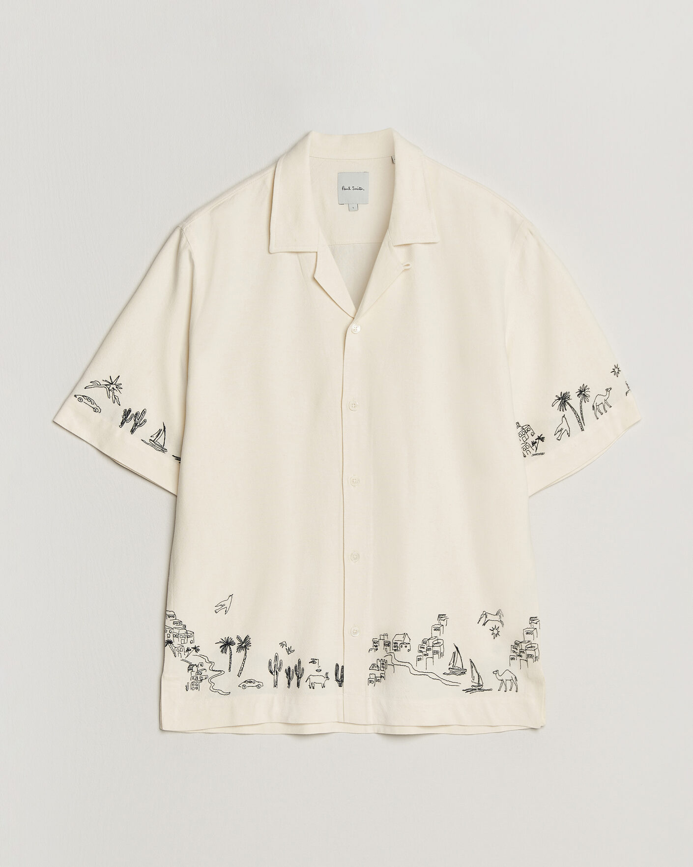 Herr | Skjortor | Paul Smith | Embroidered Short Sleeve Shirt White