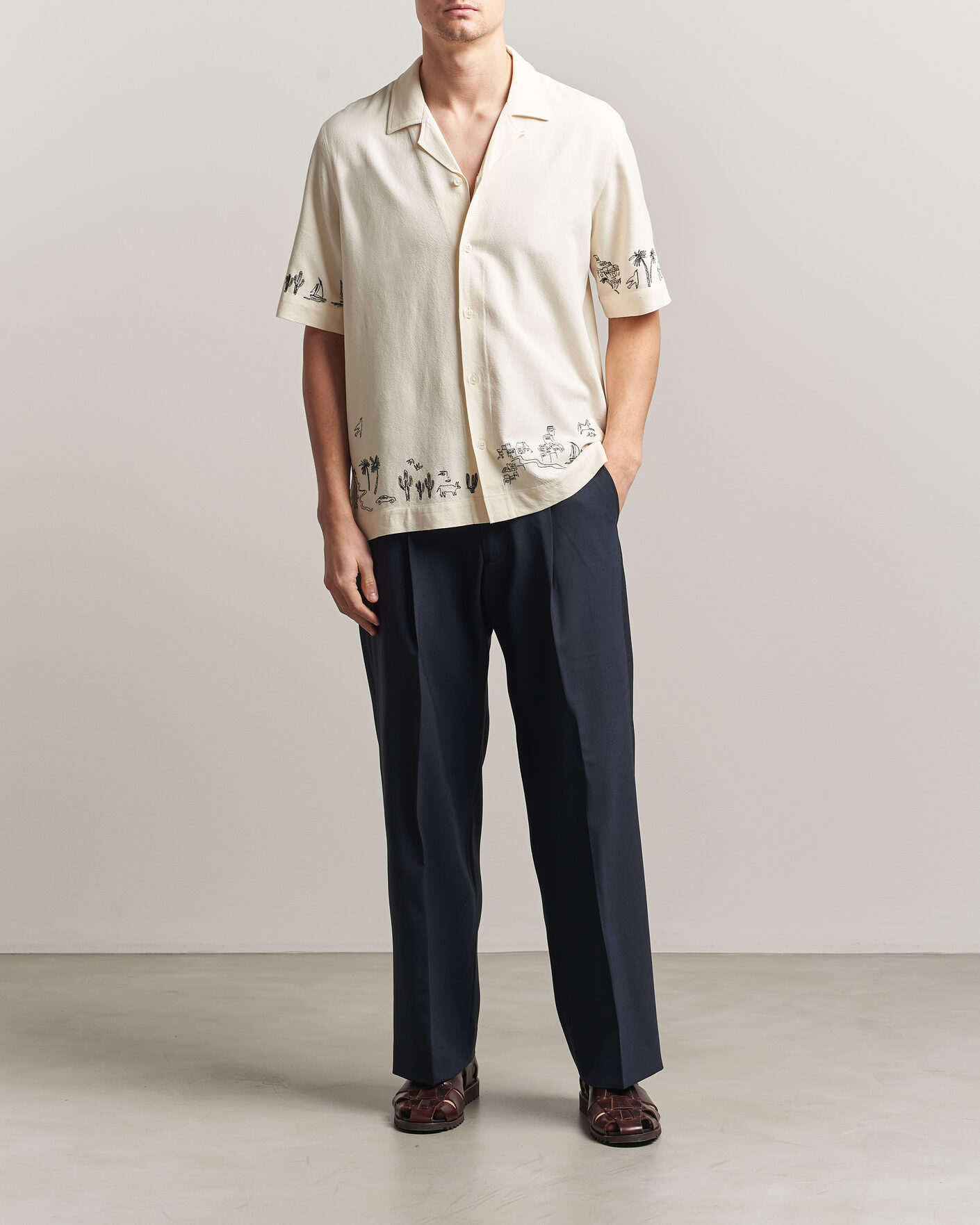 Herr | Skjortor | Paul Smith | Embroidered Short Sleeve Shirt White