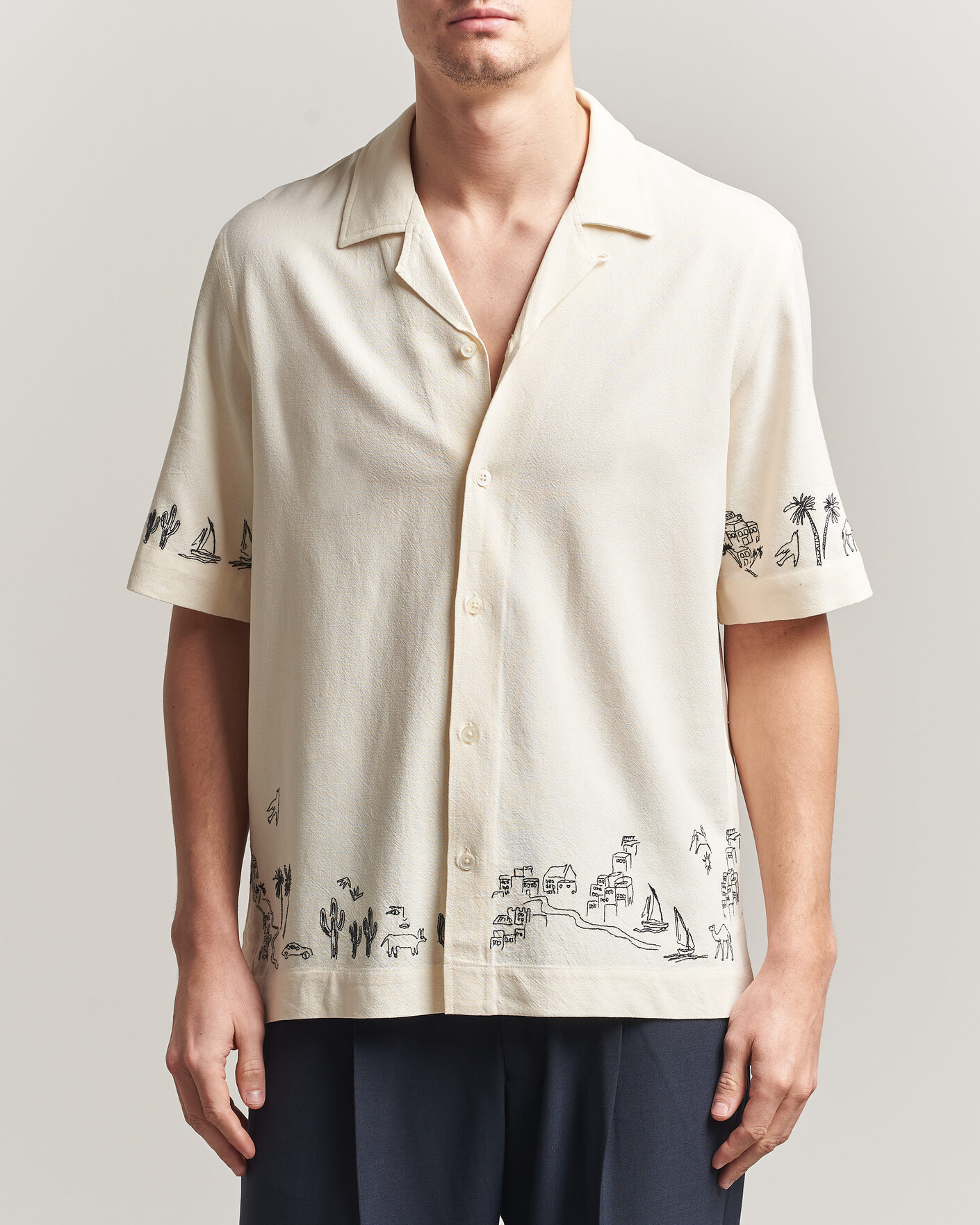 Herr | Skjortor | Paul Smith | Embroidered Short Sleeve Shirt White
