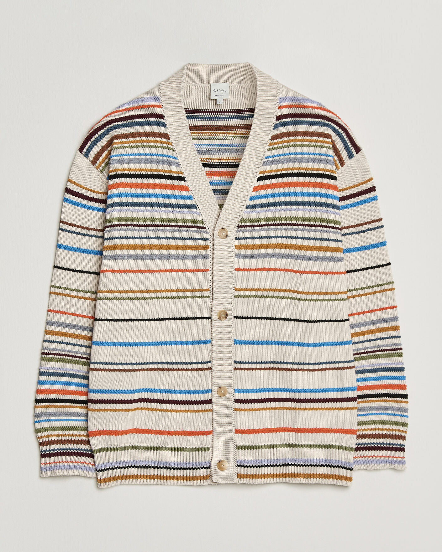 Herr | Tröjor | Paul Smith | Signature Stripe Knitted Cardigan White