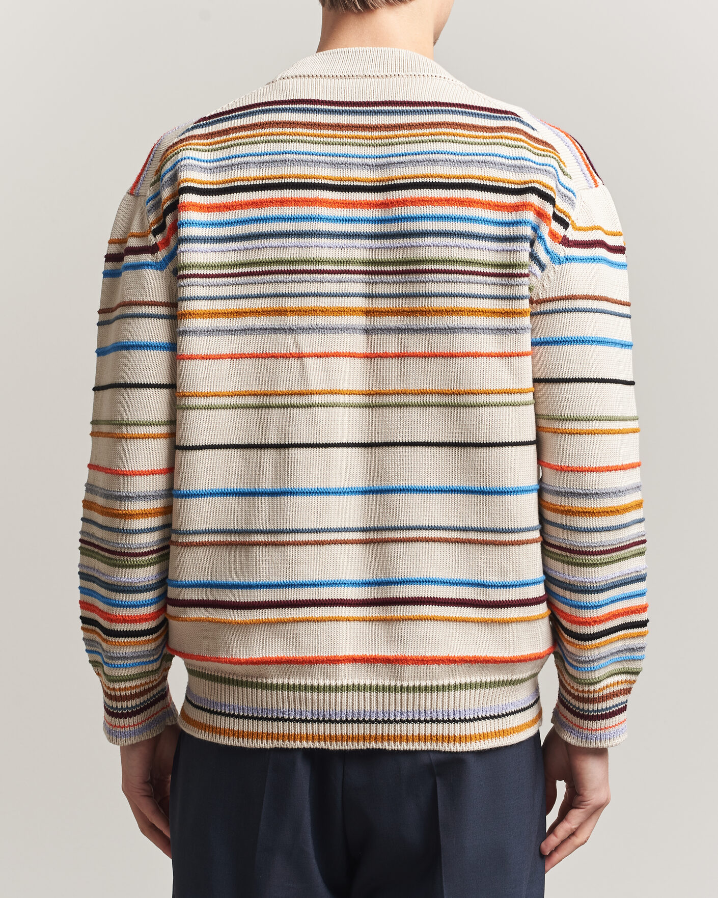 Herr | Tröjor | Paul Smith | Signature Stripe Knitted Cardigan White