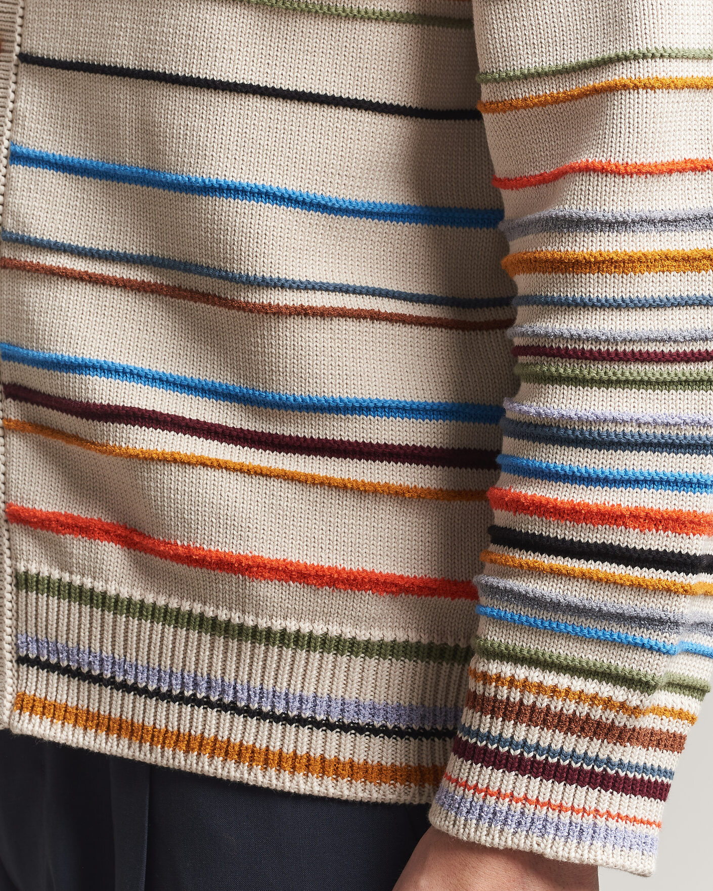 Herr | Tröjor | Paul Smith | Signature Stripe Knitted Cardigan White
