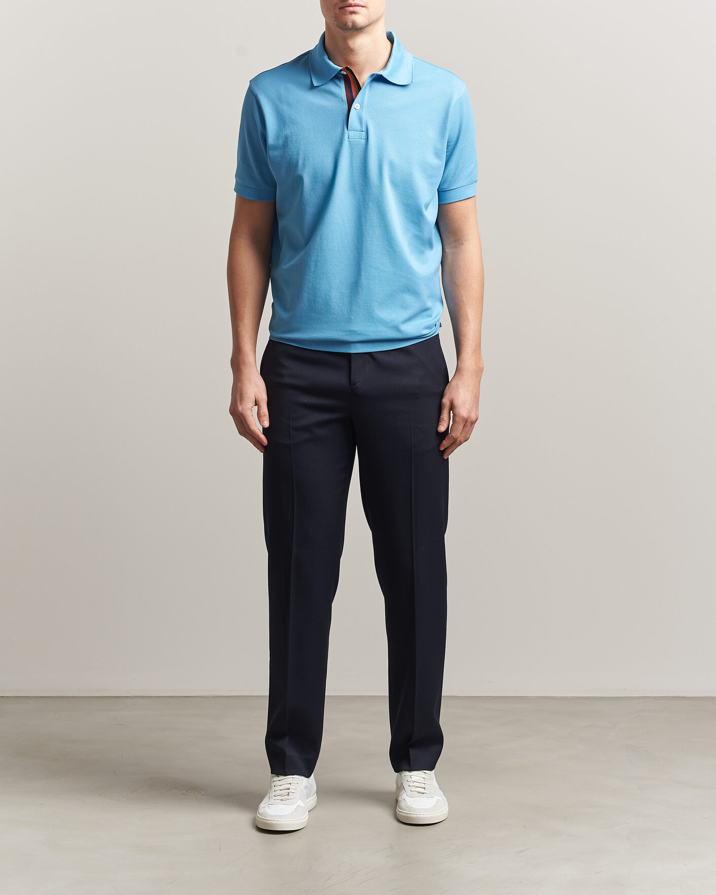 Herr | Pikéer | Paul Smith | Placket Stripe Polo Blue