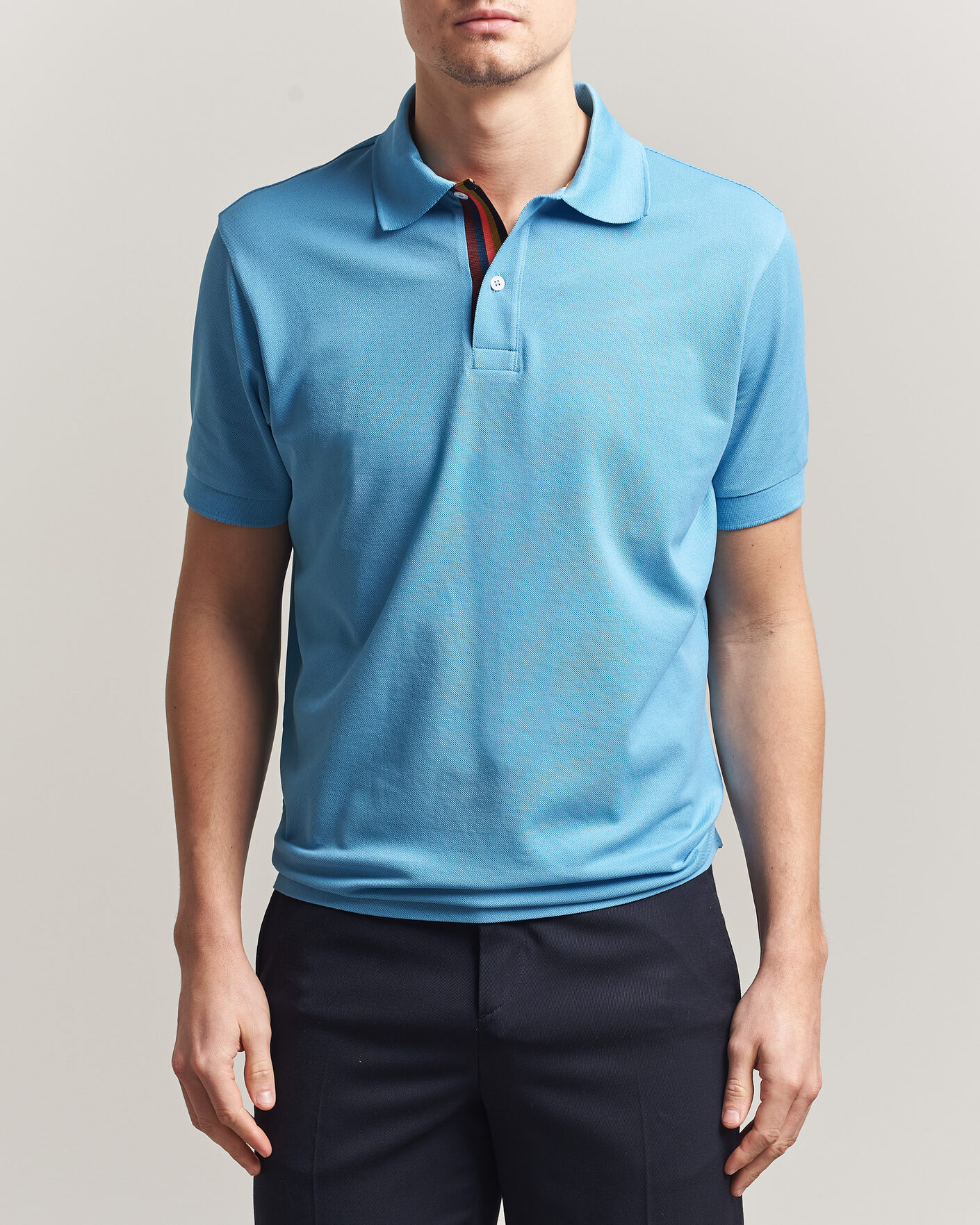 Herr | Pikéer | Paul Smith | Placket Stripe Polo Blue