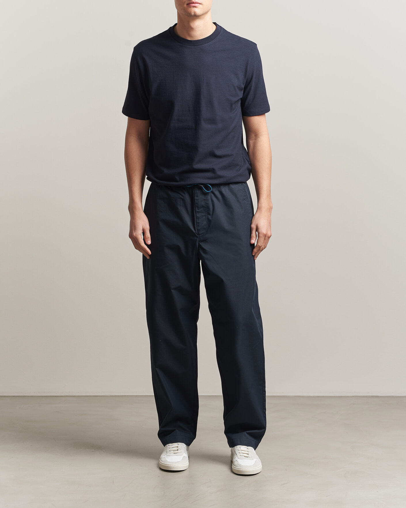 Herr | Byxor | PS Paul Smith | Casual Cotton Drawstring Trousers Navy