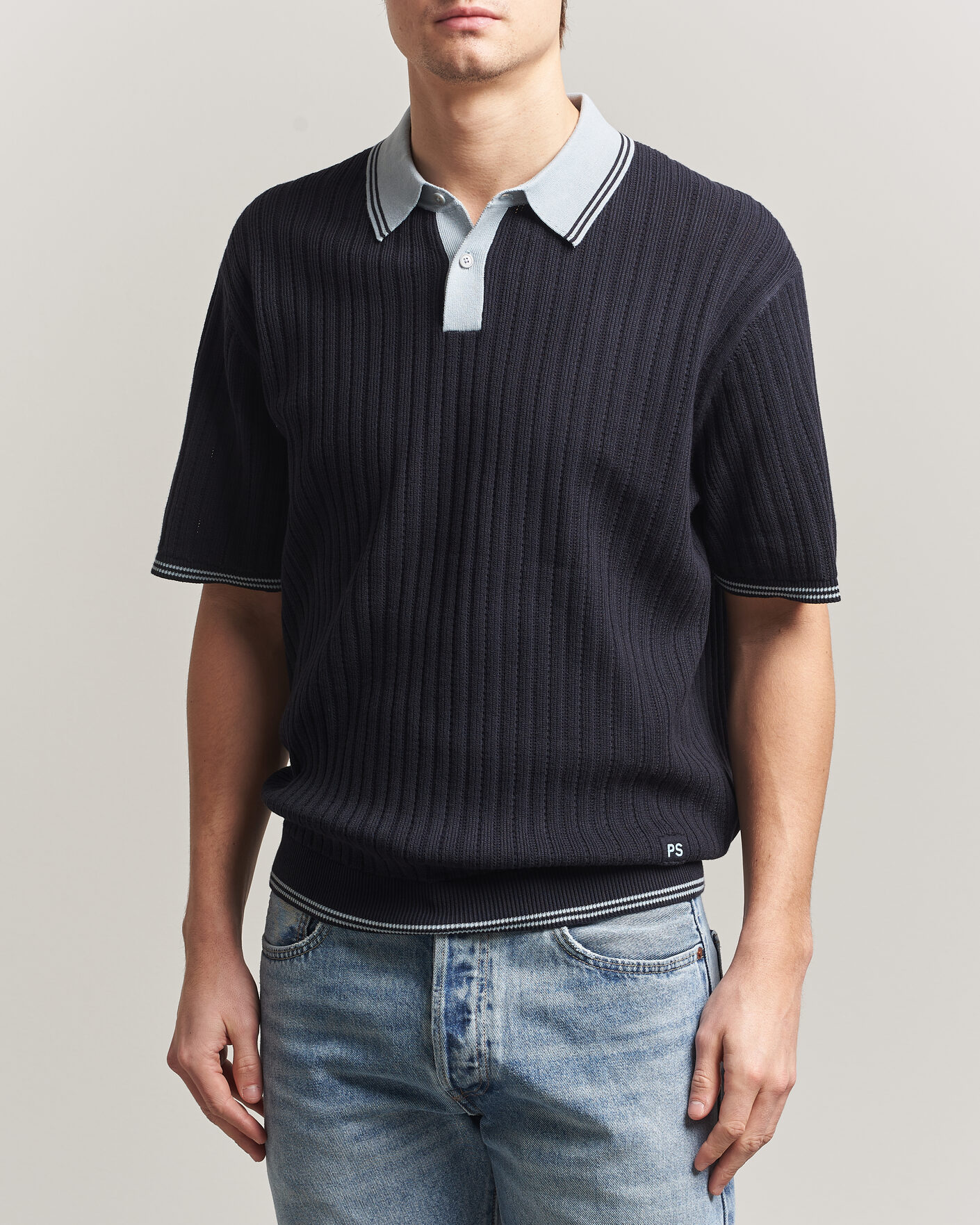 Herr | Pikéer | PS Paul Smith | Cotton Knitted Polo Navy