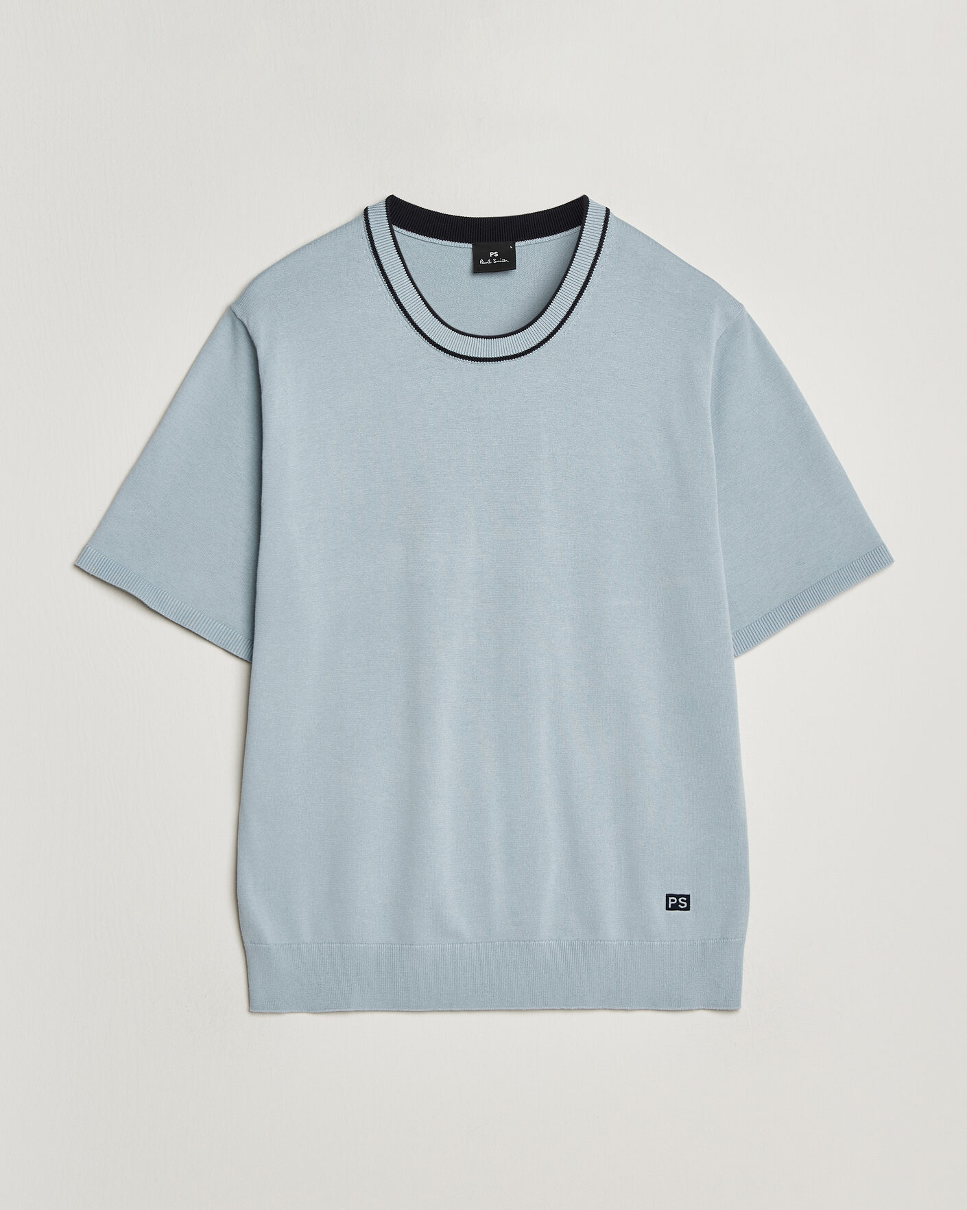 Herr | T-Shirts | PS Paul Smith | Cotton Knitted T-Shirt Light Blue