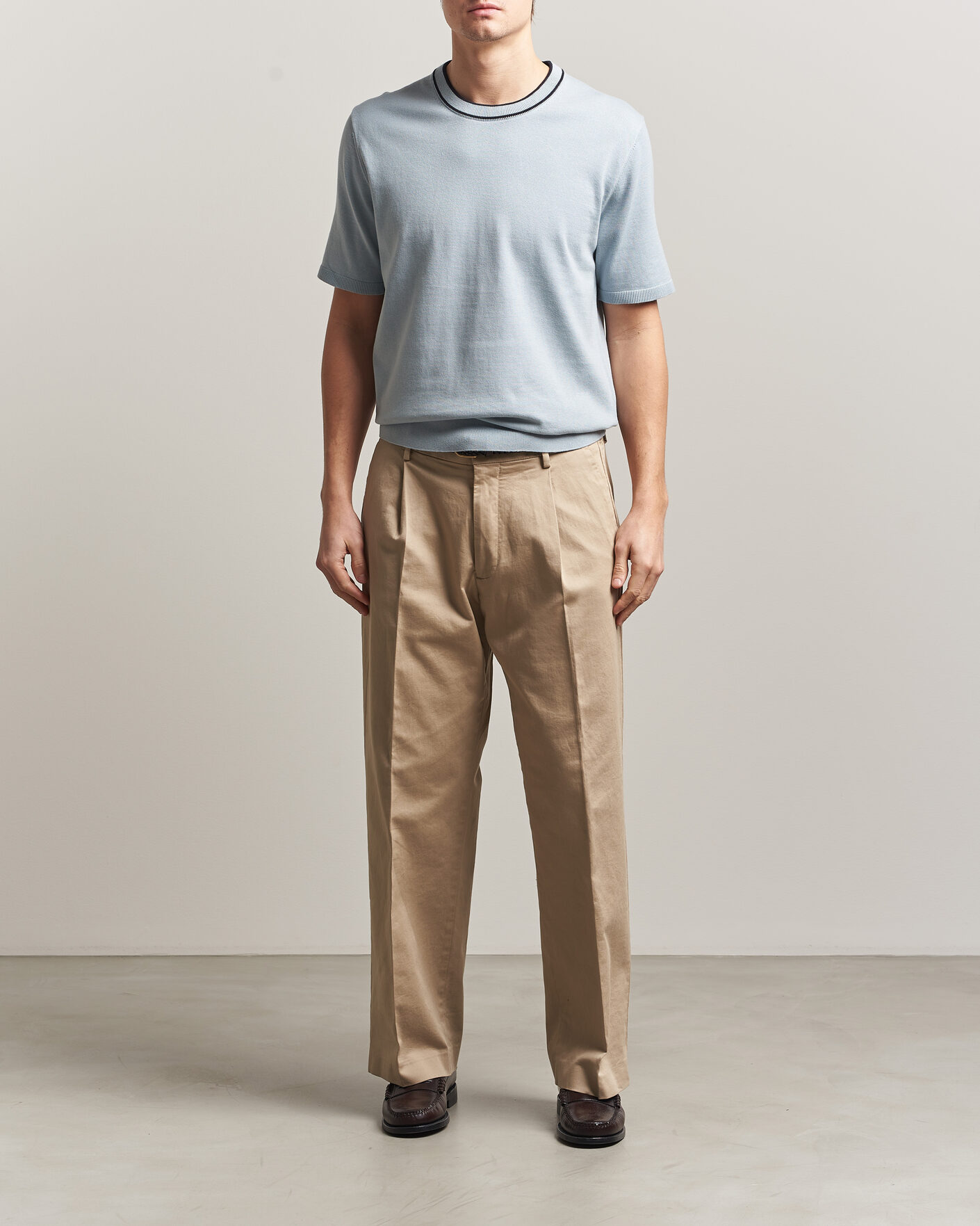 Herr | T-Shirts | PS Paul Smith | Cotton Knitted T-Shirt Light Blue