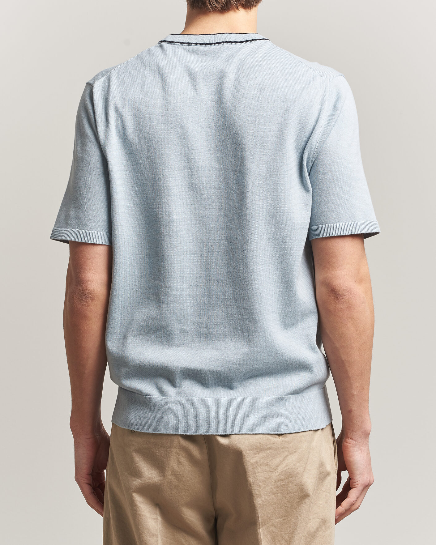 Herr | T-Shirts | PS Paul Smith | Cotton Knitted T-Shirt Light Blue