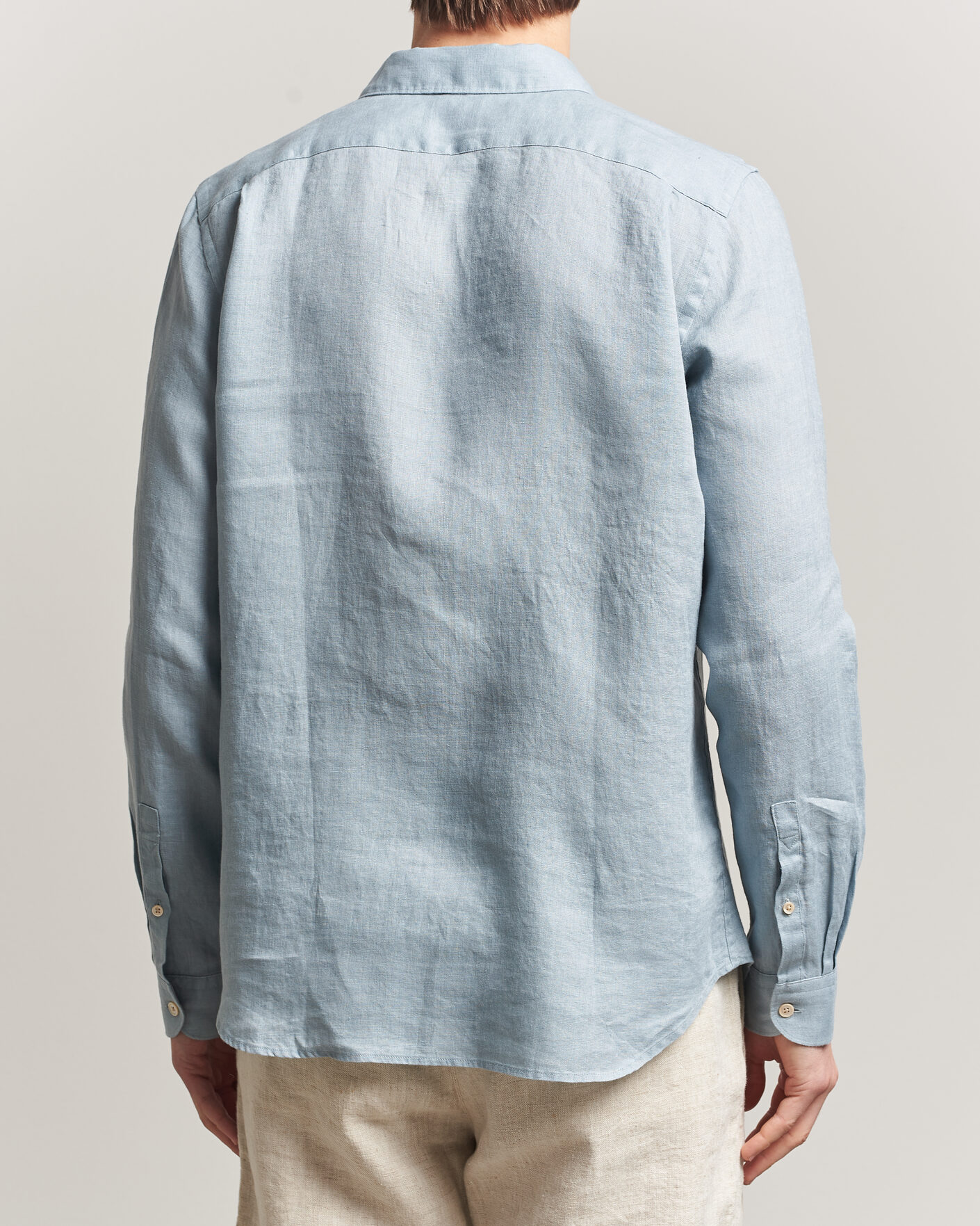 Herr | Skjortor | PS Paul Smith | Tailored Fit Linen Shirt Light Blue