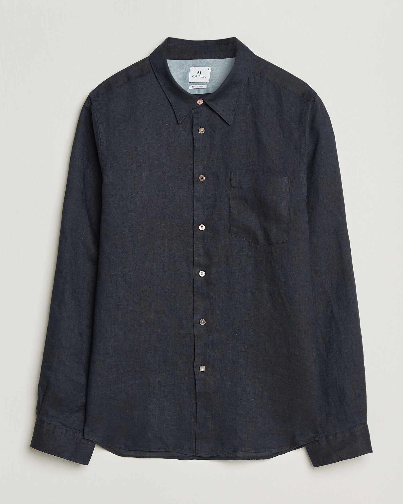 Herr | Skjortor | PS Paul Smith | Tailored Fit Linen Shirt Navy