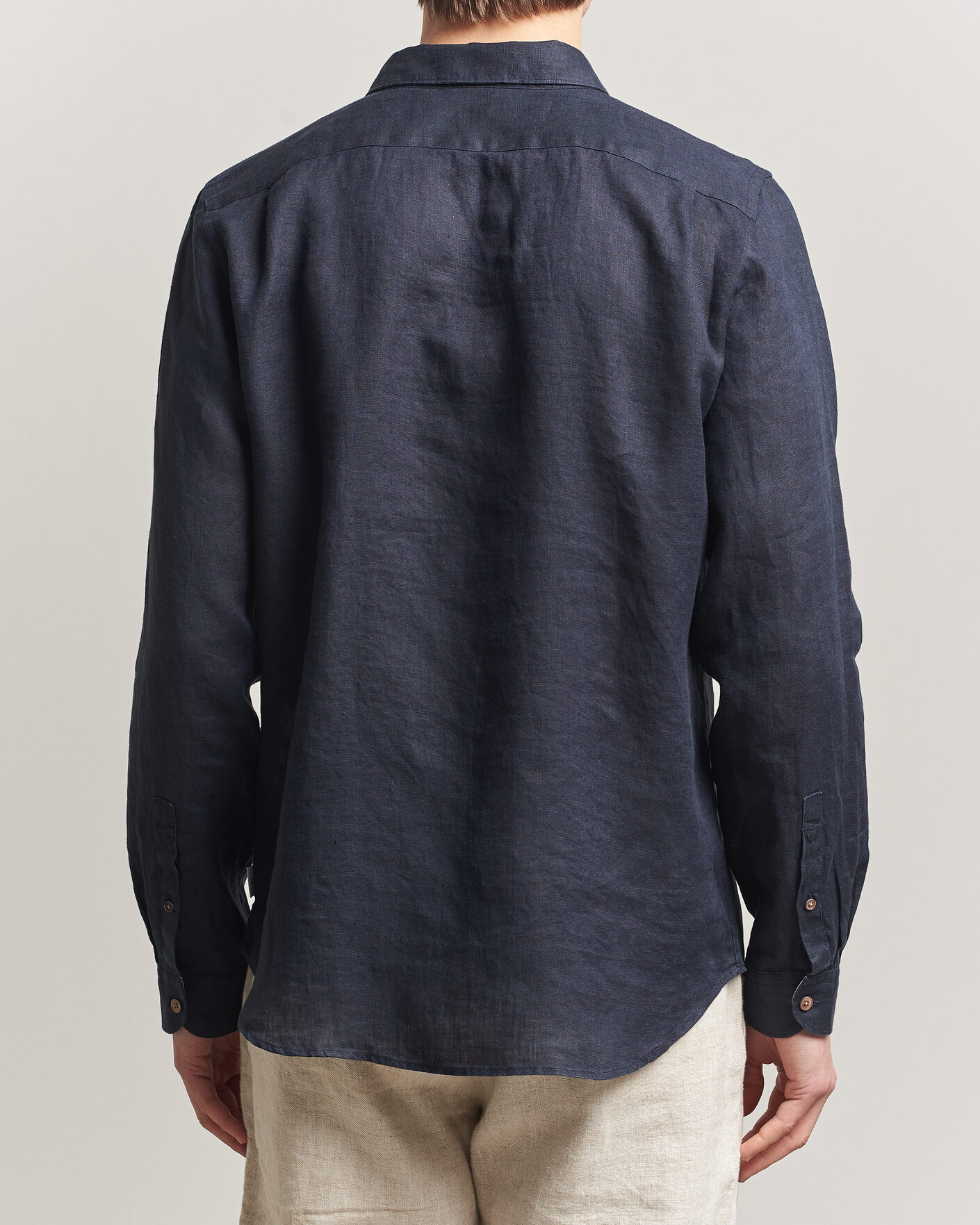 Herr | Skjortor | PS Paul Smith | Tailored Fit Linen Shirt Navy