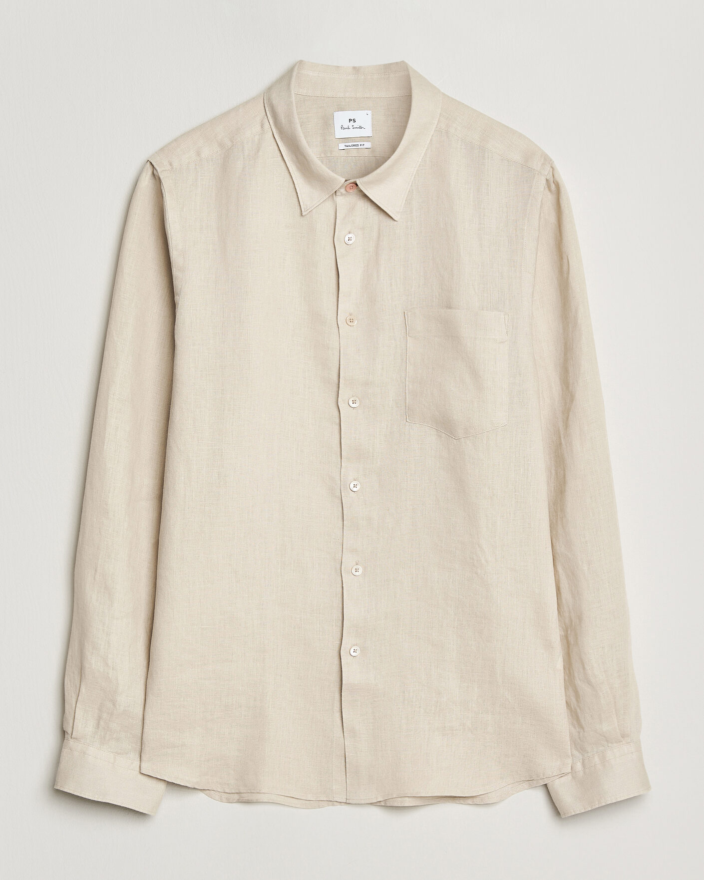 Herr | Skjortor | PS Paul Smith | Tailored Fit Linen Shirt Beige