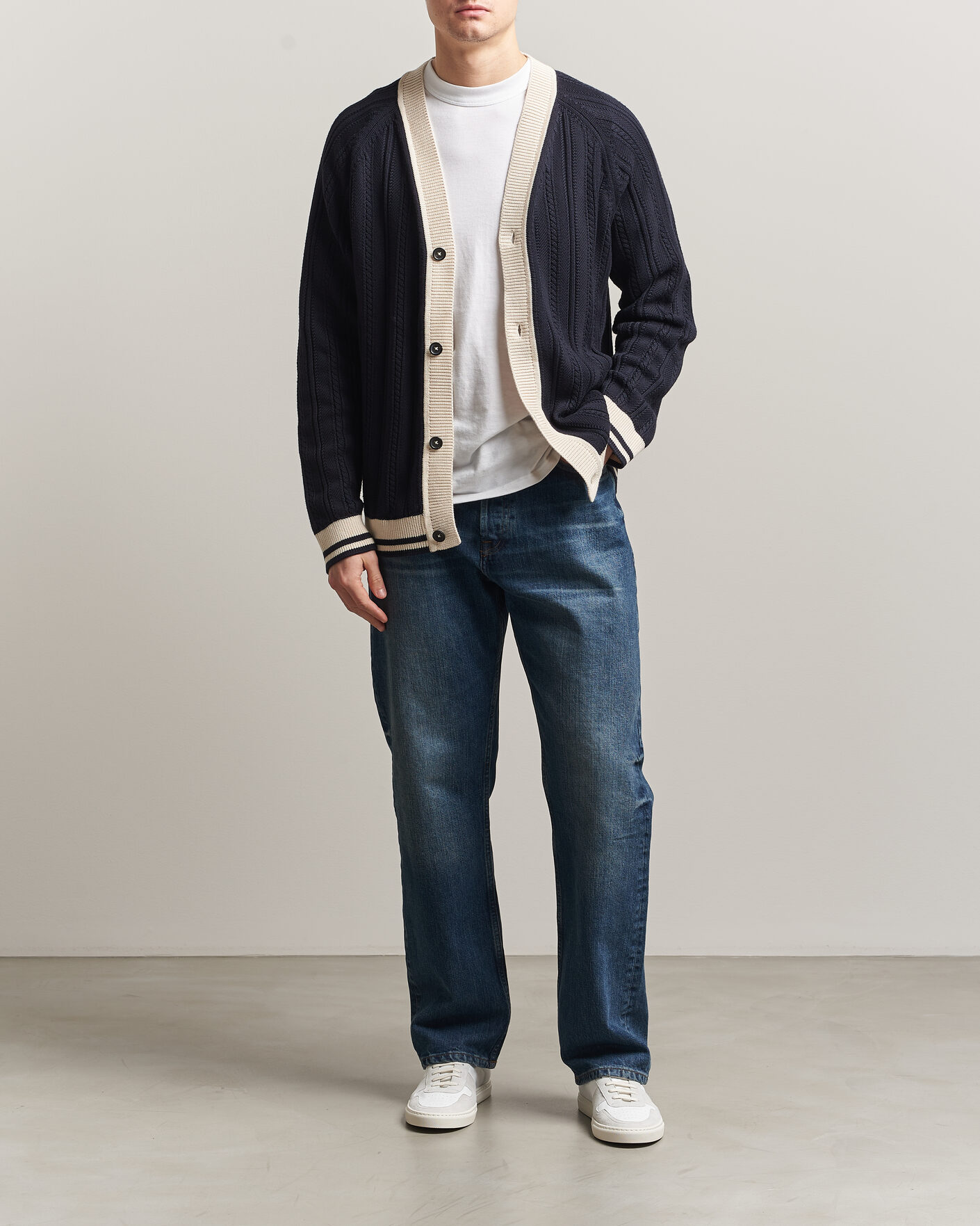 Herr | Tröjor | PS Paul Smith | Cotton Knitted Cardigan Navy
