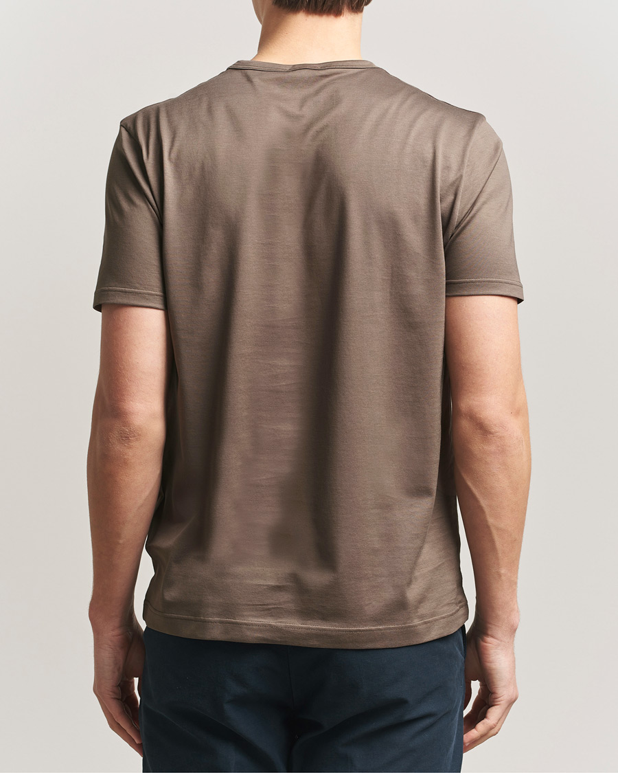Herr | T-Shirts | Sunspel | Crew Neck Q82 Cotton T-Shirt Dark Cedar