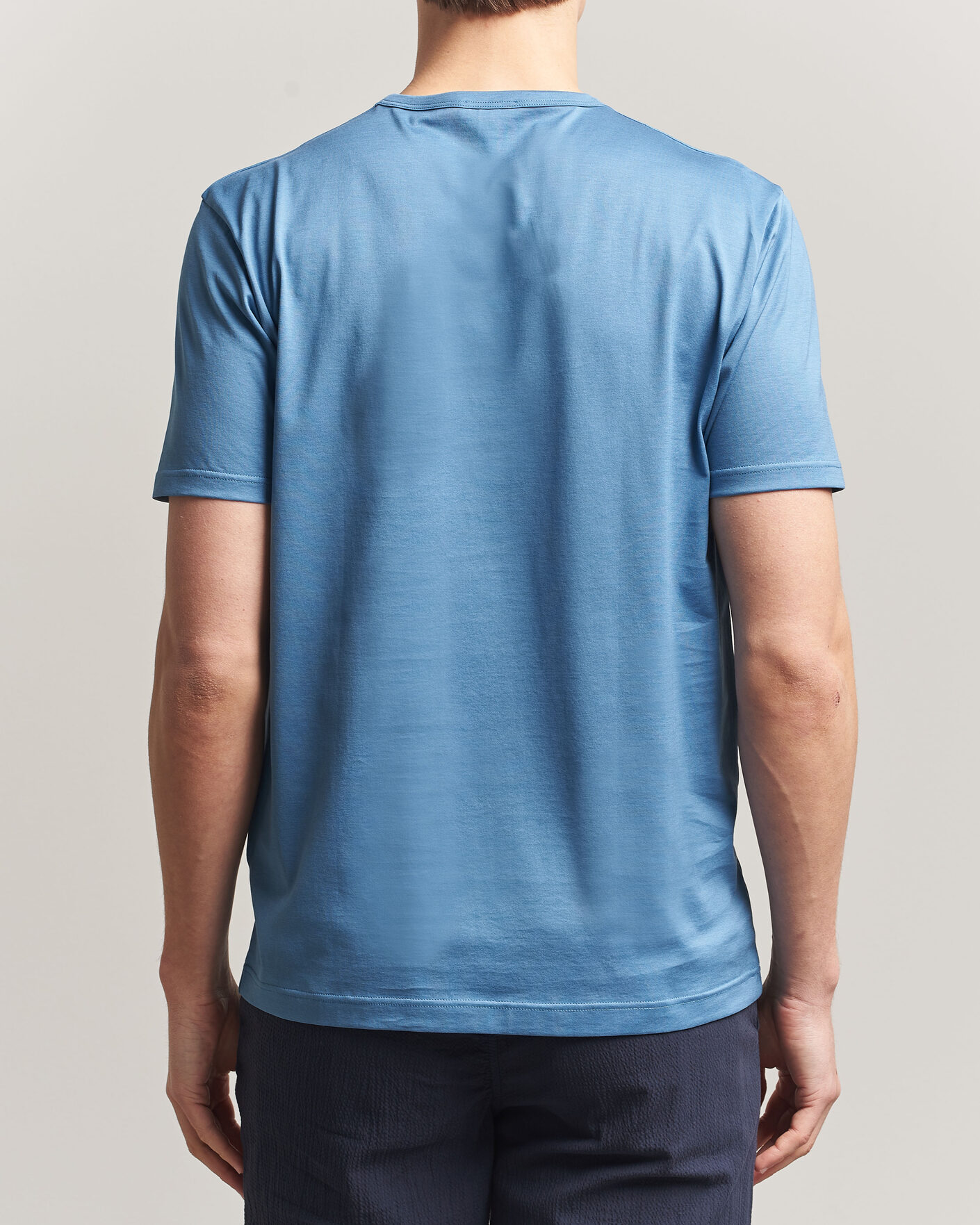 Herr | T-Shirts | Sunspel | Crew Neck Q82 Cotton T-Shirt Air Force Blue