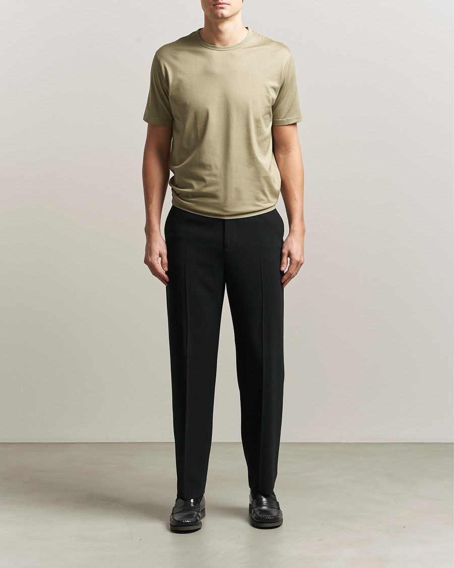 Herr | T-Shirts | Sunspel | Crew Neck Q82 Cotton T-Shirt Pistachio