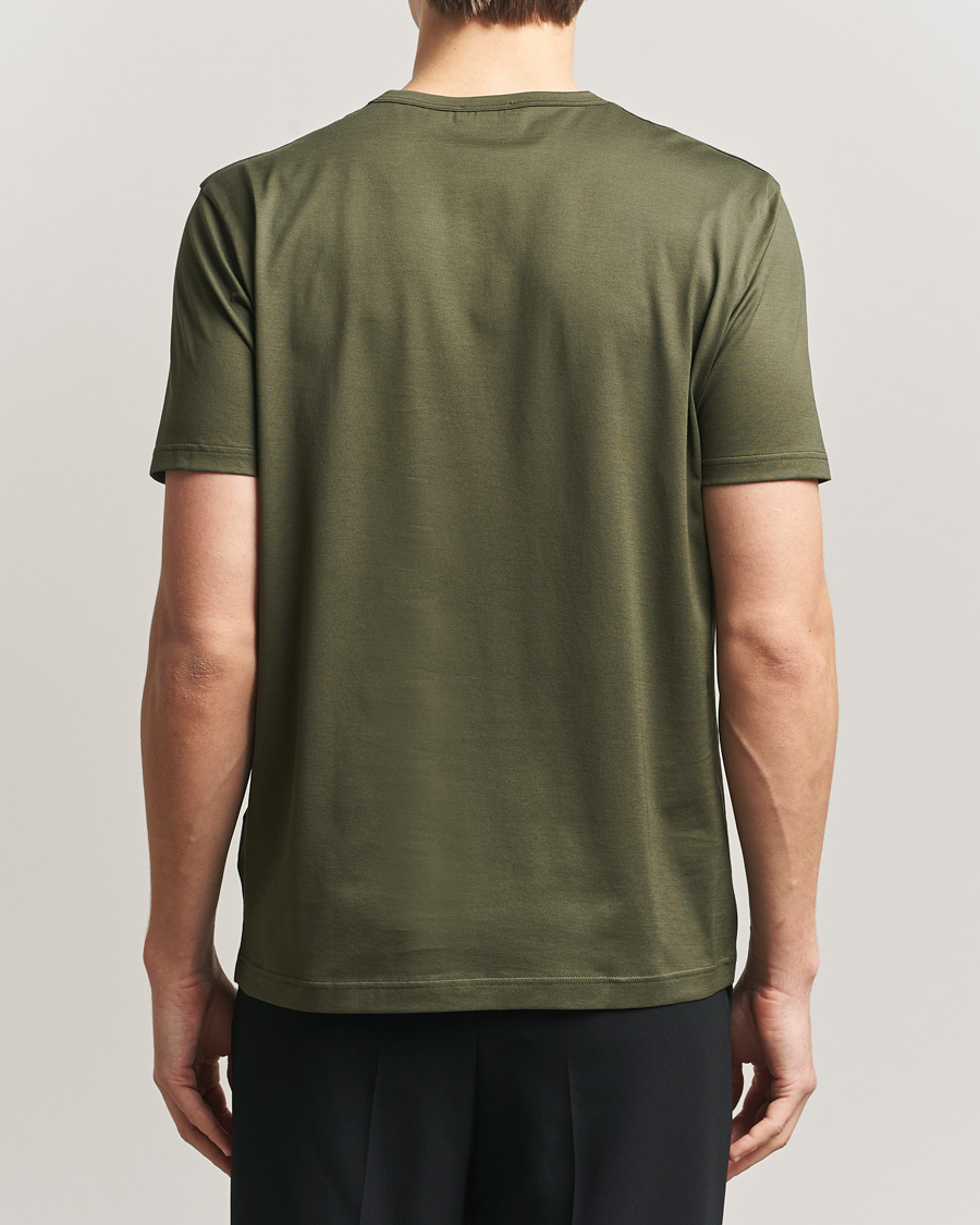 Herr | T-Shirts | Sunspel | Crew Neck Q82 Cotton T-Shirt Deep Olive