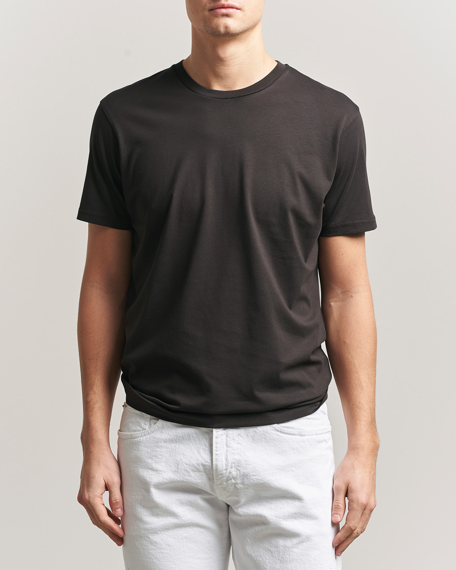 Herr | T-Shirts | Sunspel | Riviera Midweight T-Shirt Dark Chocolate