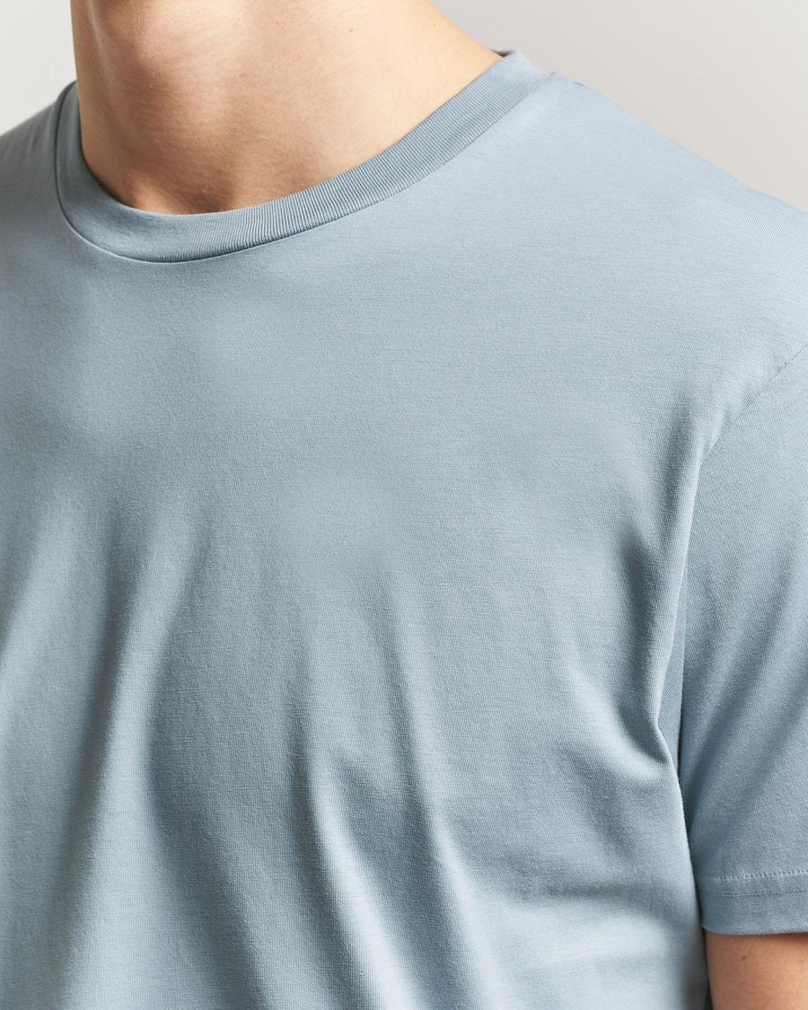 Herr | T-Shirts | Sunspel | Riviera Midweight T-Shirt Stone Blue