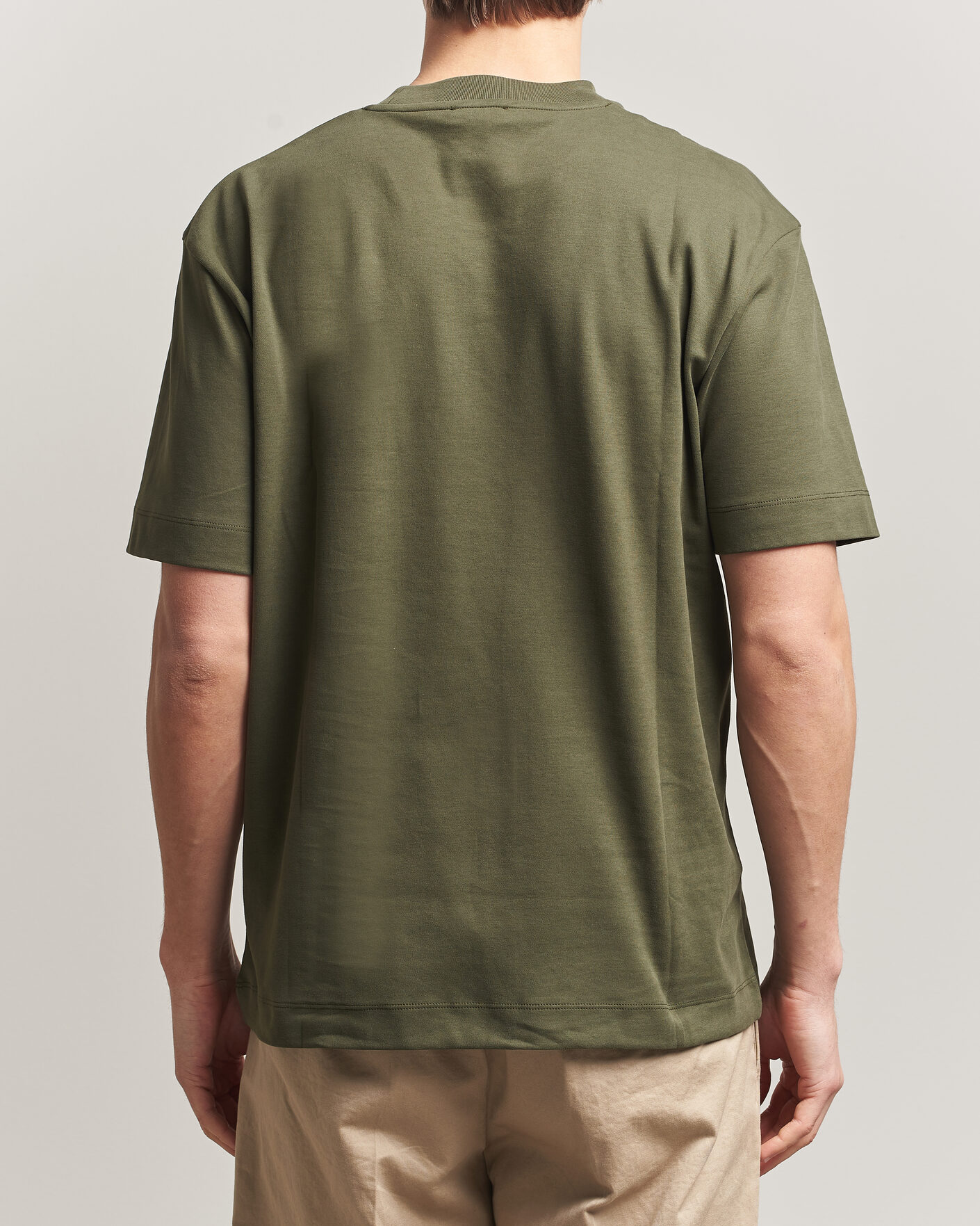 Herr | T-Shirts | Sunspel | Heavy Weight Supima Cotton T-Shirt Deep Olive