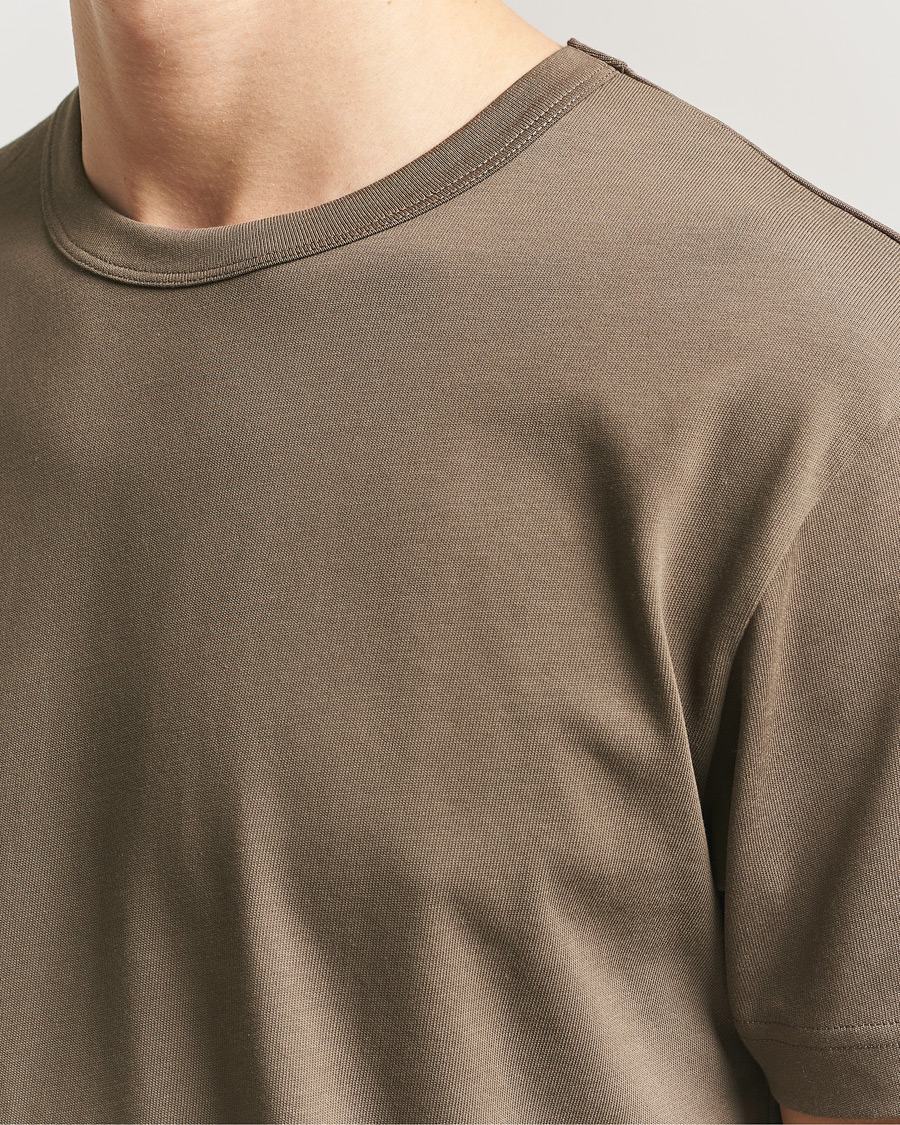 Herr | T-Shirts | Sunspel | Single Jersey Supima Cotton T-Shirt Dark Cedar