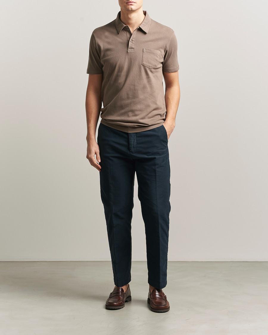 Herr | Pikéer | Sunspel | Riviera Polo Shirt Dark Cedar
