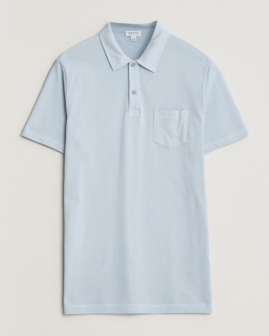 Herr | Pikéer | Sunspel | Riviera Polo Shirt Pastel Blue