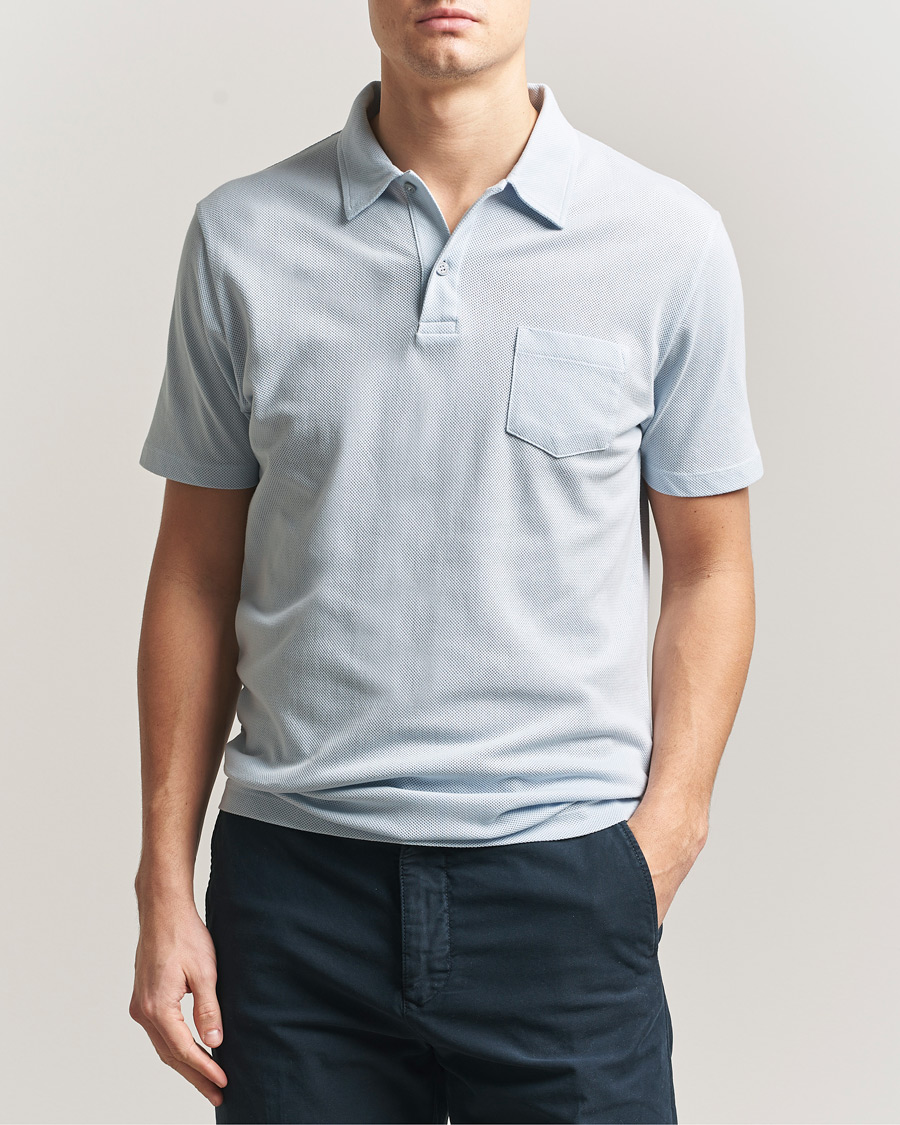 Herr | Pikéer | Sunspel | Riviera Polo Shirt Pastel Blue