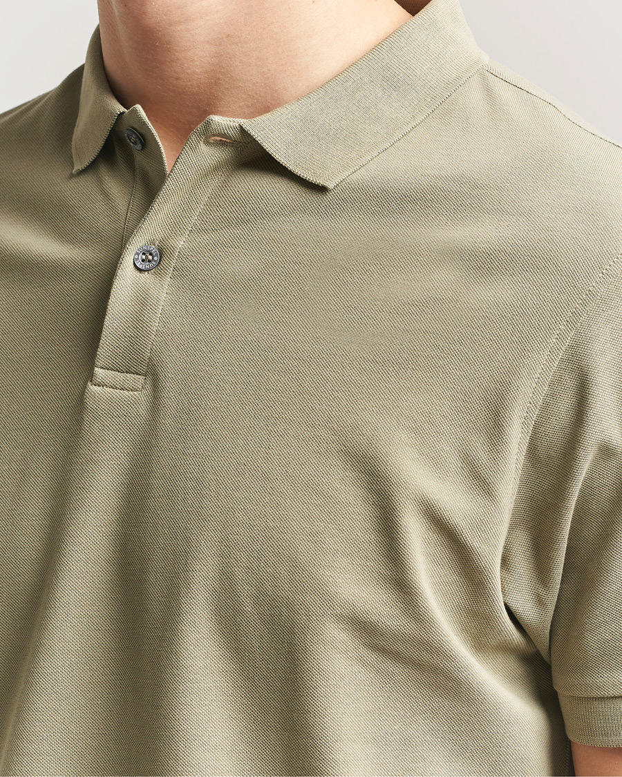 Herr | Pikéer | Sunspel | Supima Cotton Short Sleeve Pique Polo Pistachio