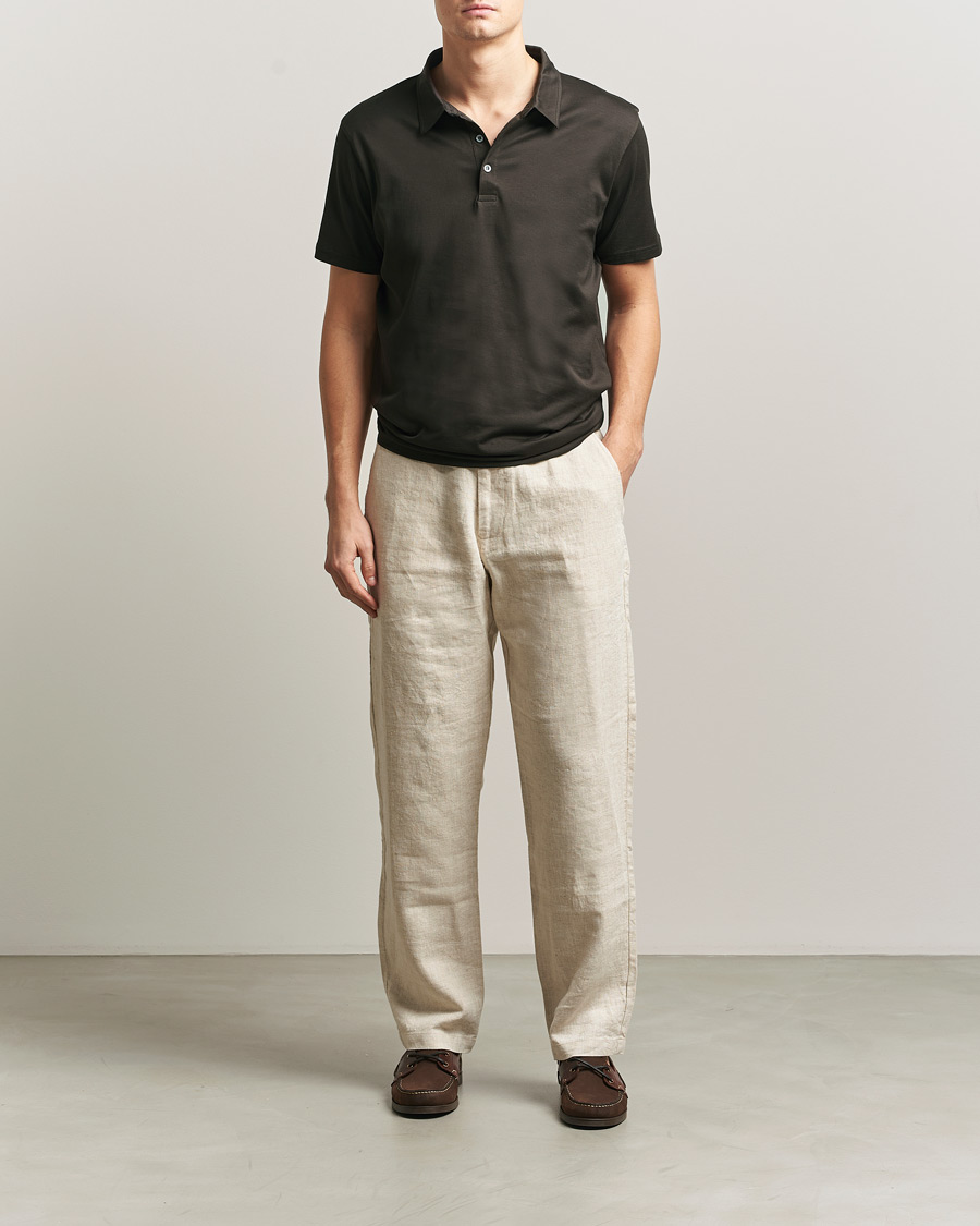 Herr | Pikéer | Sunspel | Cotton Jersey Polo Dark Chocolate