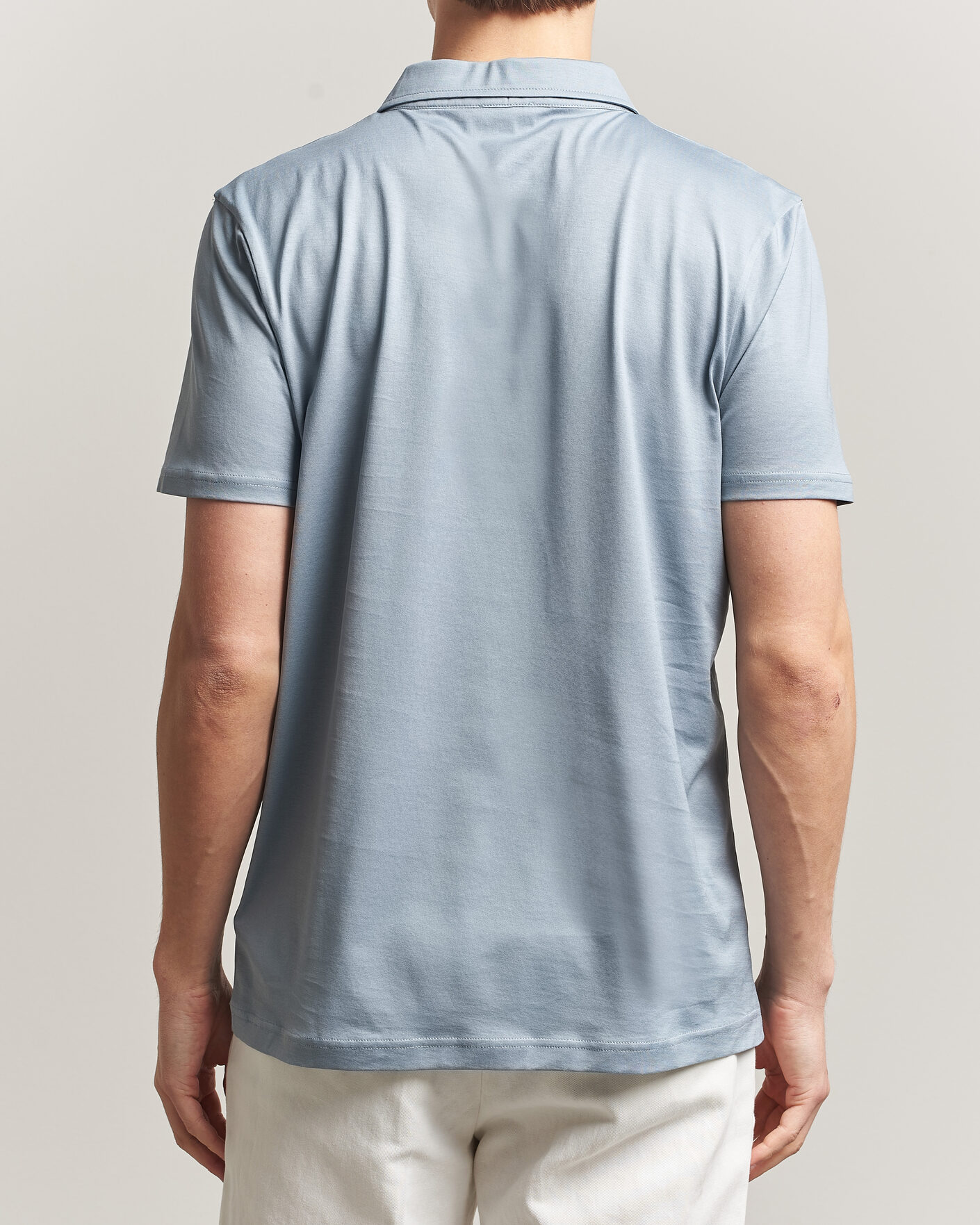 Herr | Pikéer | Sunspel | Cotton Jersey Polo Stone Blue