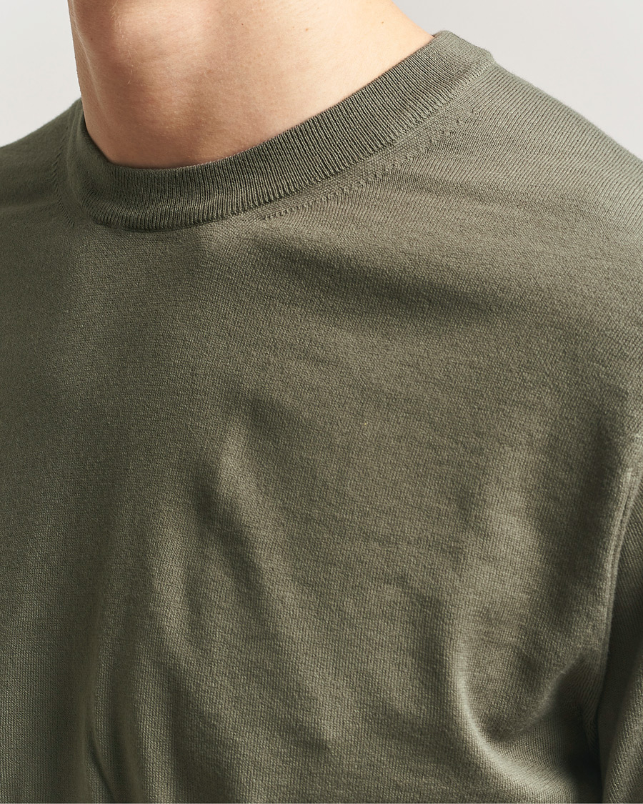 Herr | Tröjor | Sunspel | Lightweight Knitted Cotton Crew Khaki
