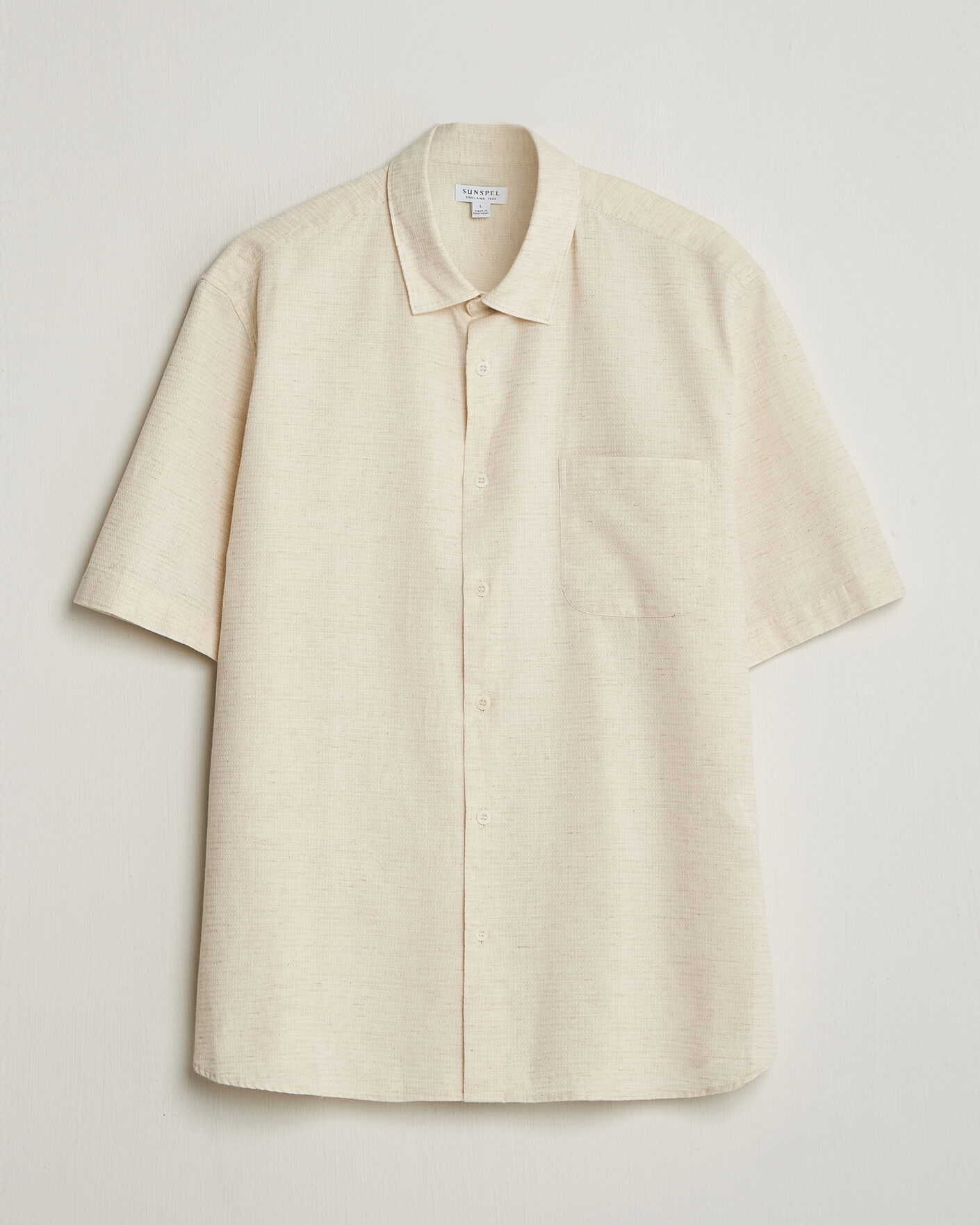 Herr | Skjortor | Sunspel | Natural Texture Linen Shirt Ecru