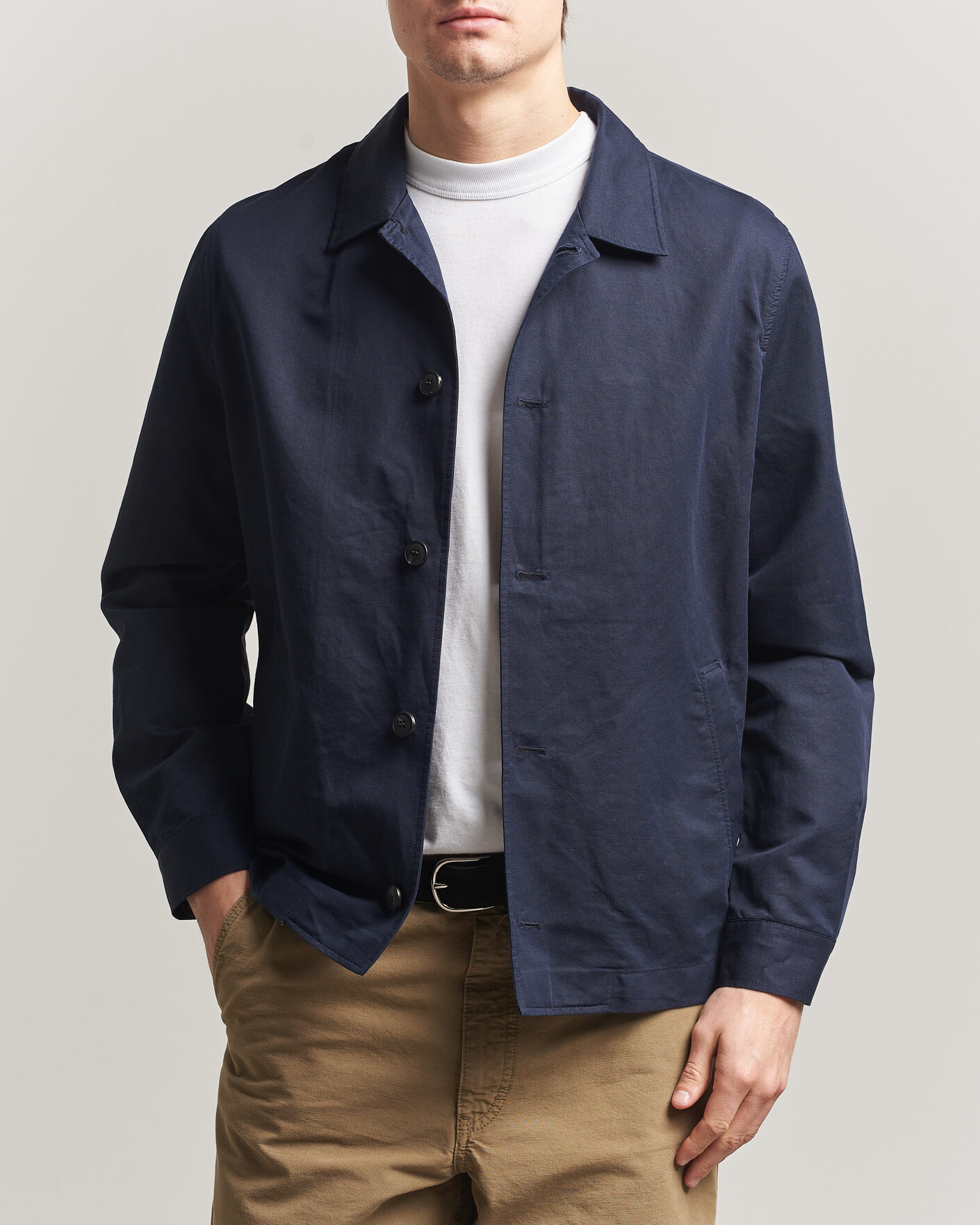 Herr | Jackor | Sunspel | Cotton/Linen Jacket Navy