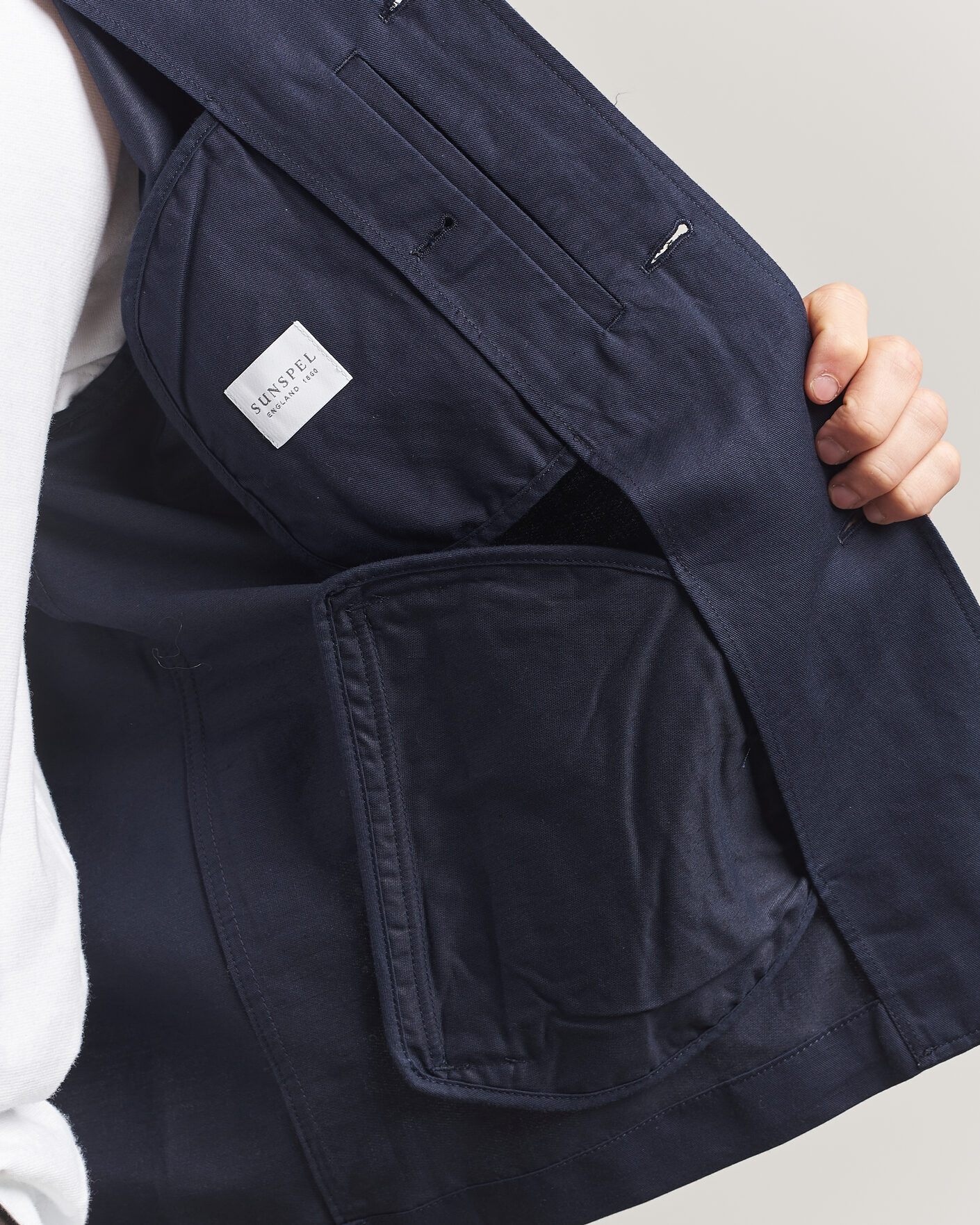 Herr | Jackor | Sunspel | Cotton/Linen Jacket Navy