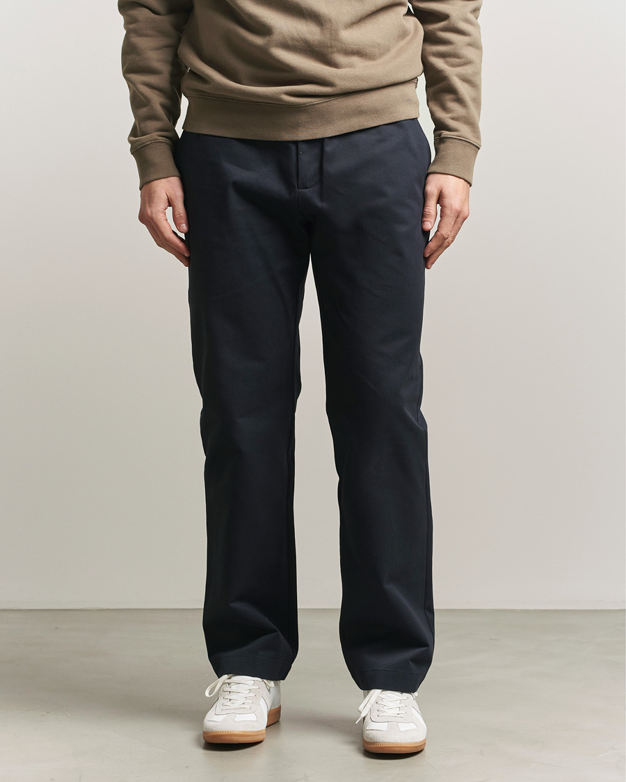 Herr | Byxor | Sunspel | Soft Cotton Drill Trousers Navy