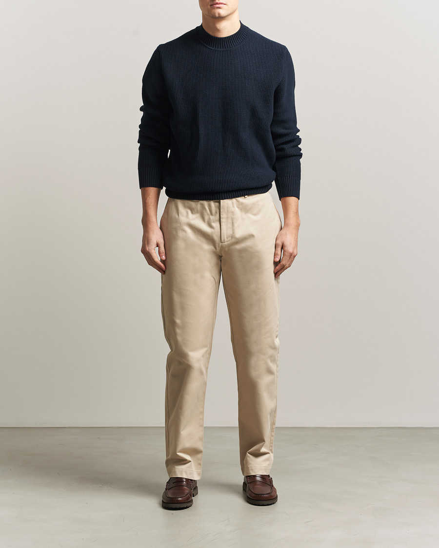 Herr | Byxor | Sunspel | Soft Cotton Drill Trousers Light Stone
