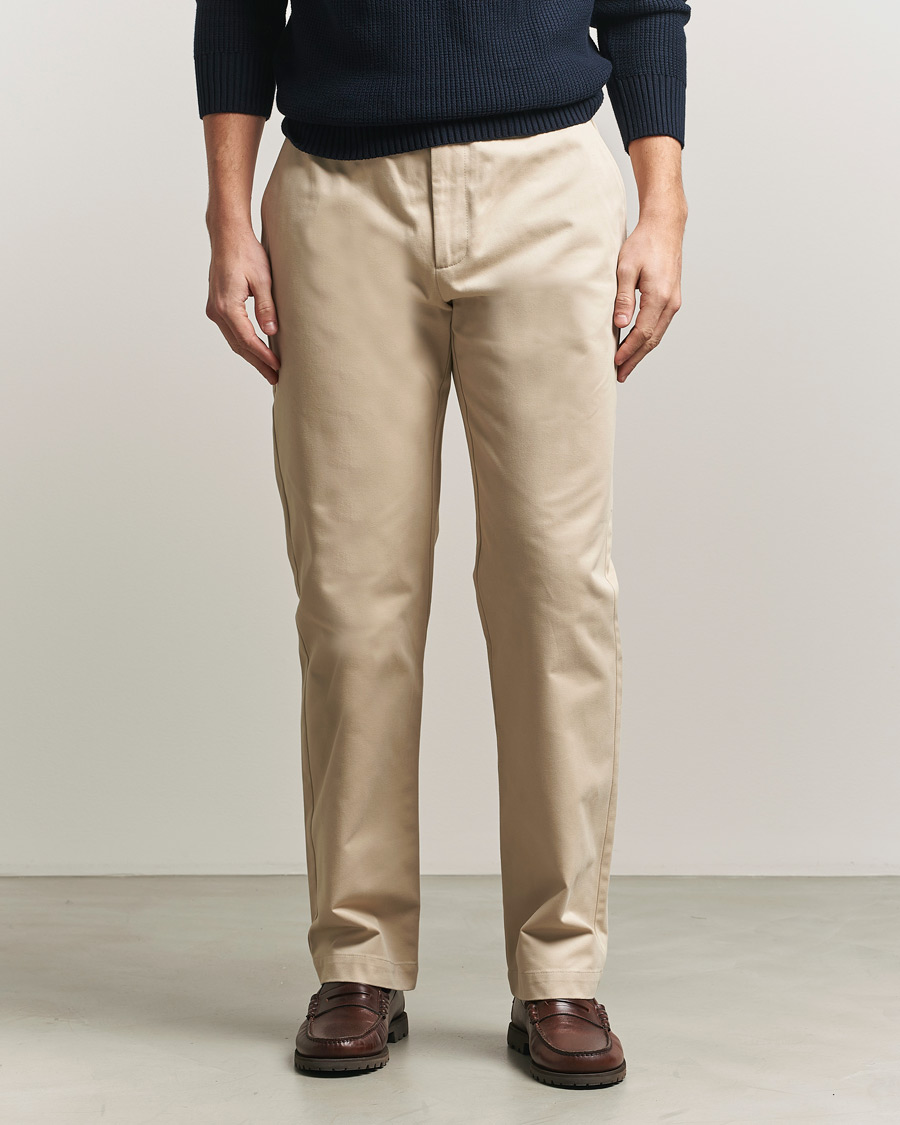 Herr | Byxor | Sunspel | Soft Cotton Drill Trousers Light Stone