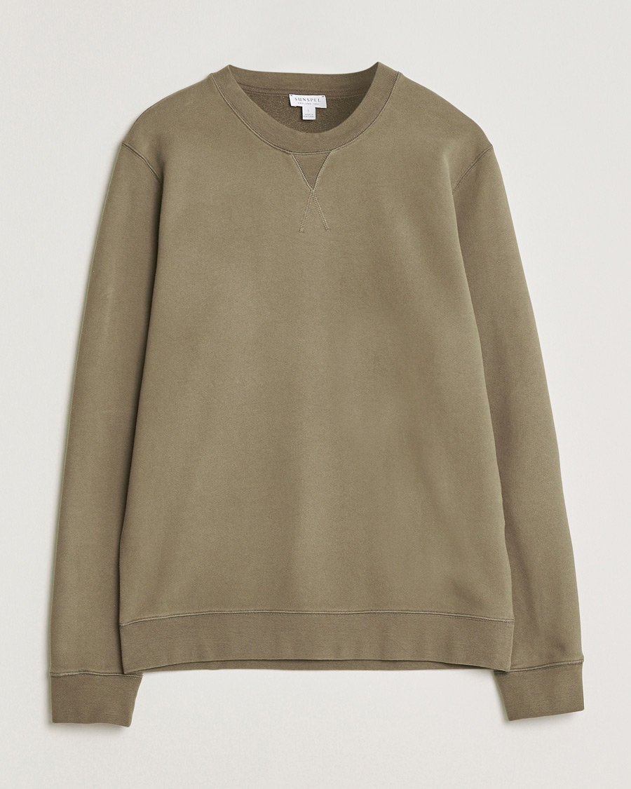 Herr | Tröjor | Sunspel | Loopback Sweatshirt Dark Cedar