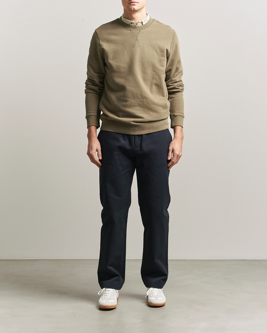 Herr | Tröjor | Sunspel | Loopback Sweatshirt Dark Cedar