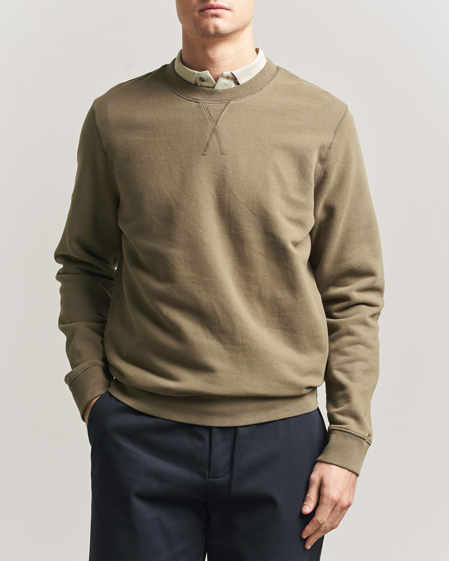 Herr | Tröjor | Sunspel | Loopback Sweatshirt Dark Cedar
