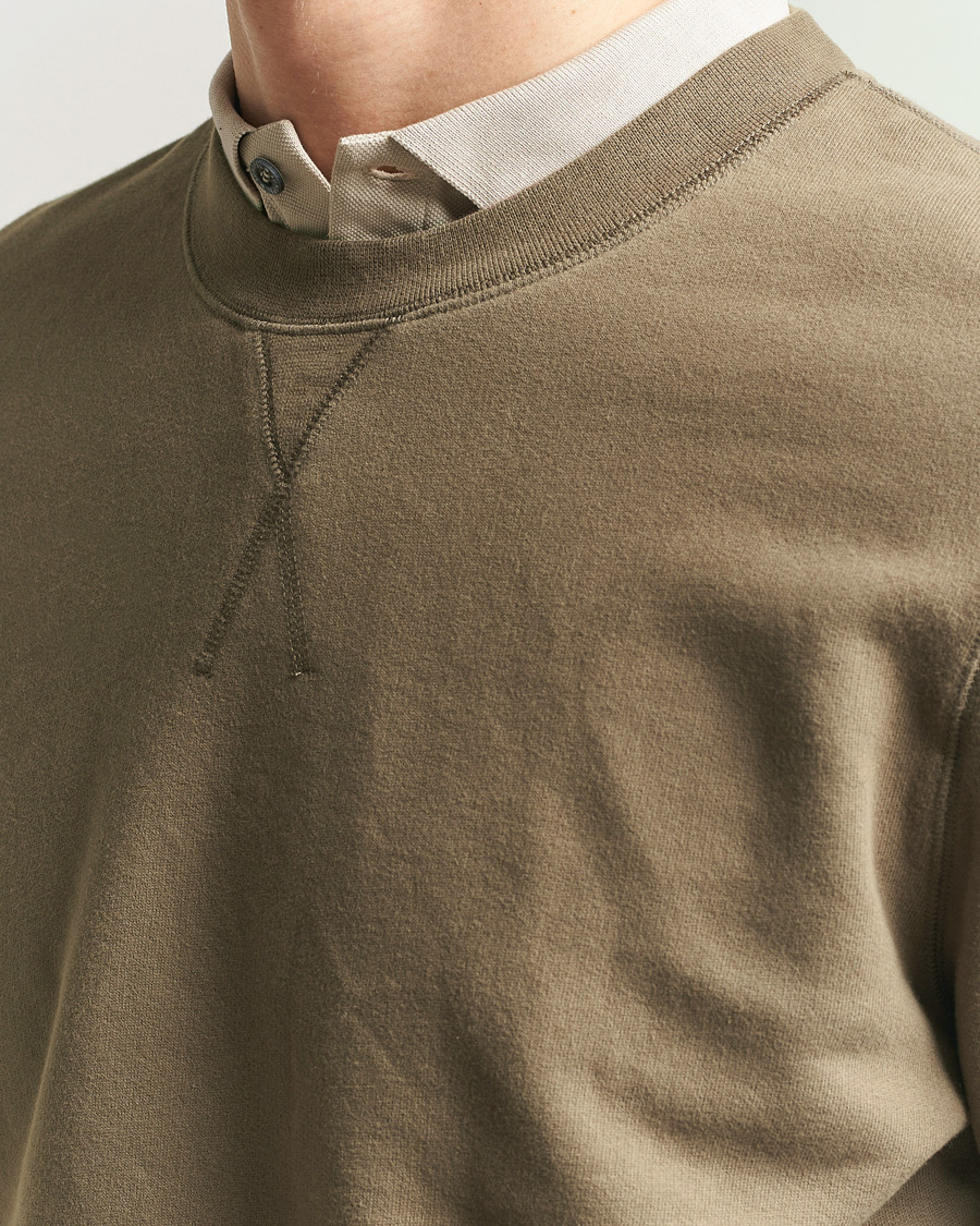 Herr | Tröjor | Sunspel | Loopback Sweatshirt Dark Cedar