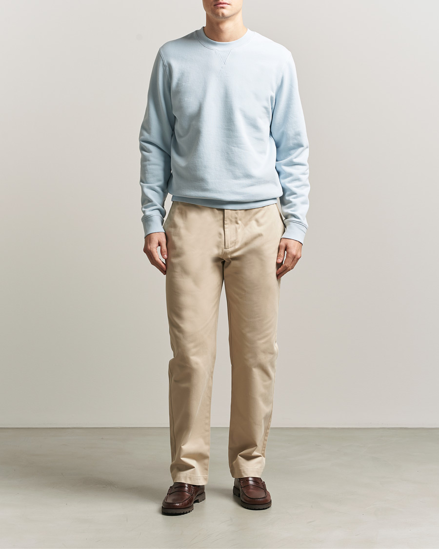 Herr | Tröjor | Sunspel | Loopback Sweatshirt Pastel Blue