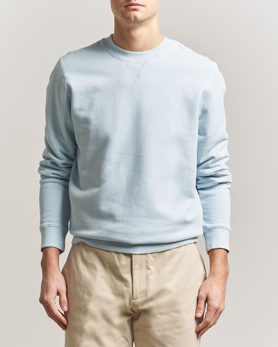 Herr | Tröjor | Sunspel | Loopback Sweatshirt Pastel Blue